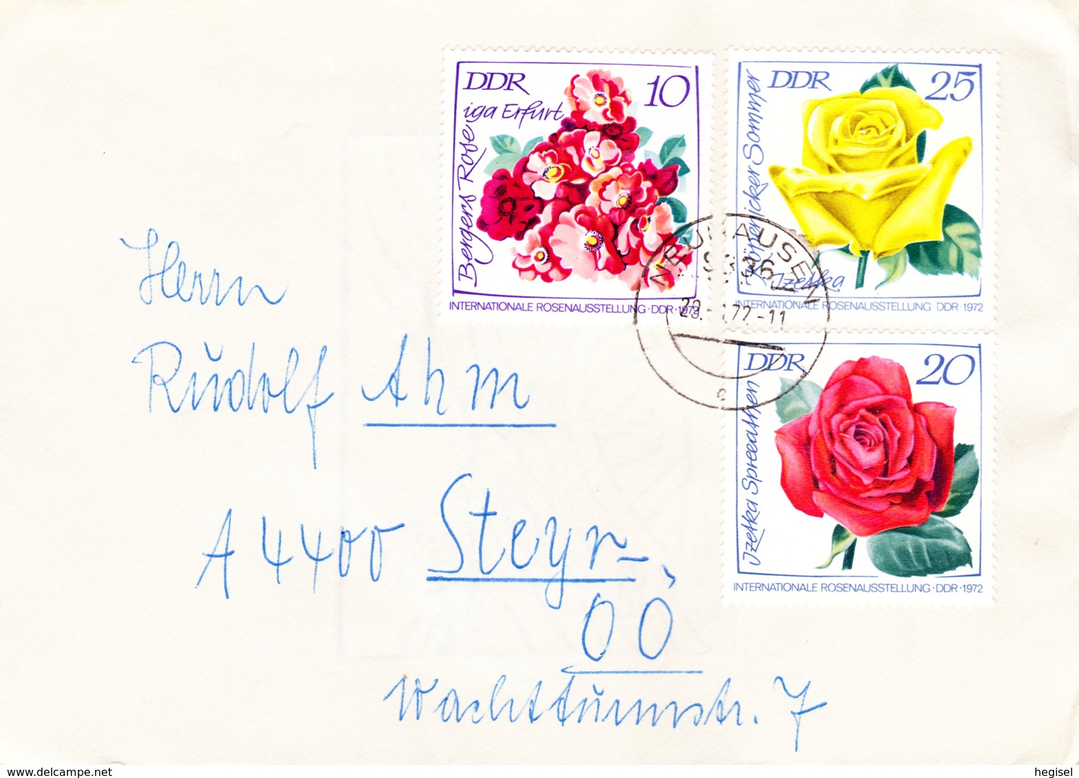 1972, DDR, "Internationale Rosenausstellung 1972, Erfurt", 2 Kuverts, Kompletter Satz, Echt Gelaufen - Private Covers - Used