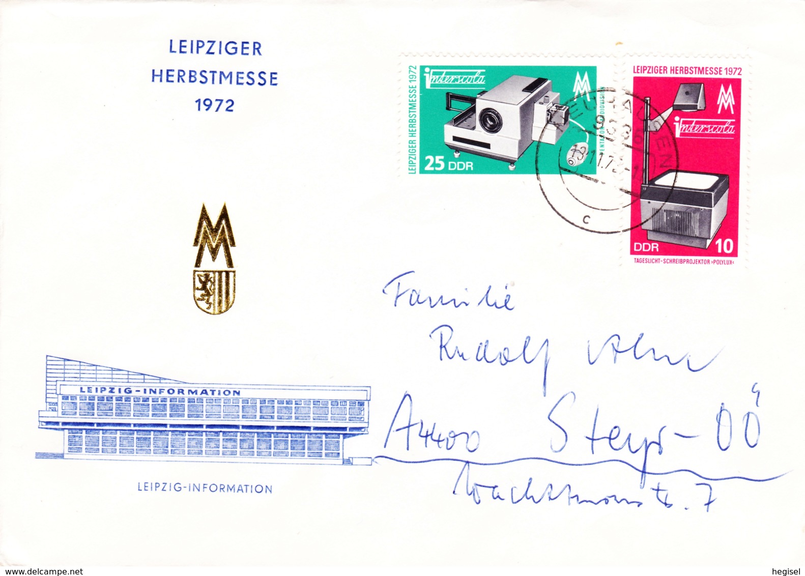 1972, DDR, "Leipziger Herbstmesse 1972", Echt Gelaufen - Enveloppes Privées - Oblitérées