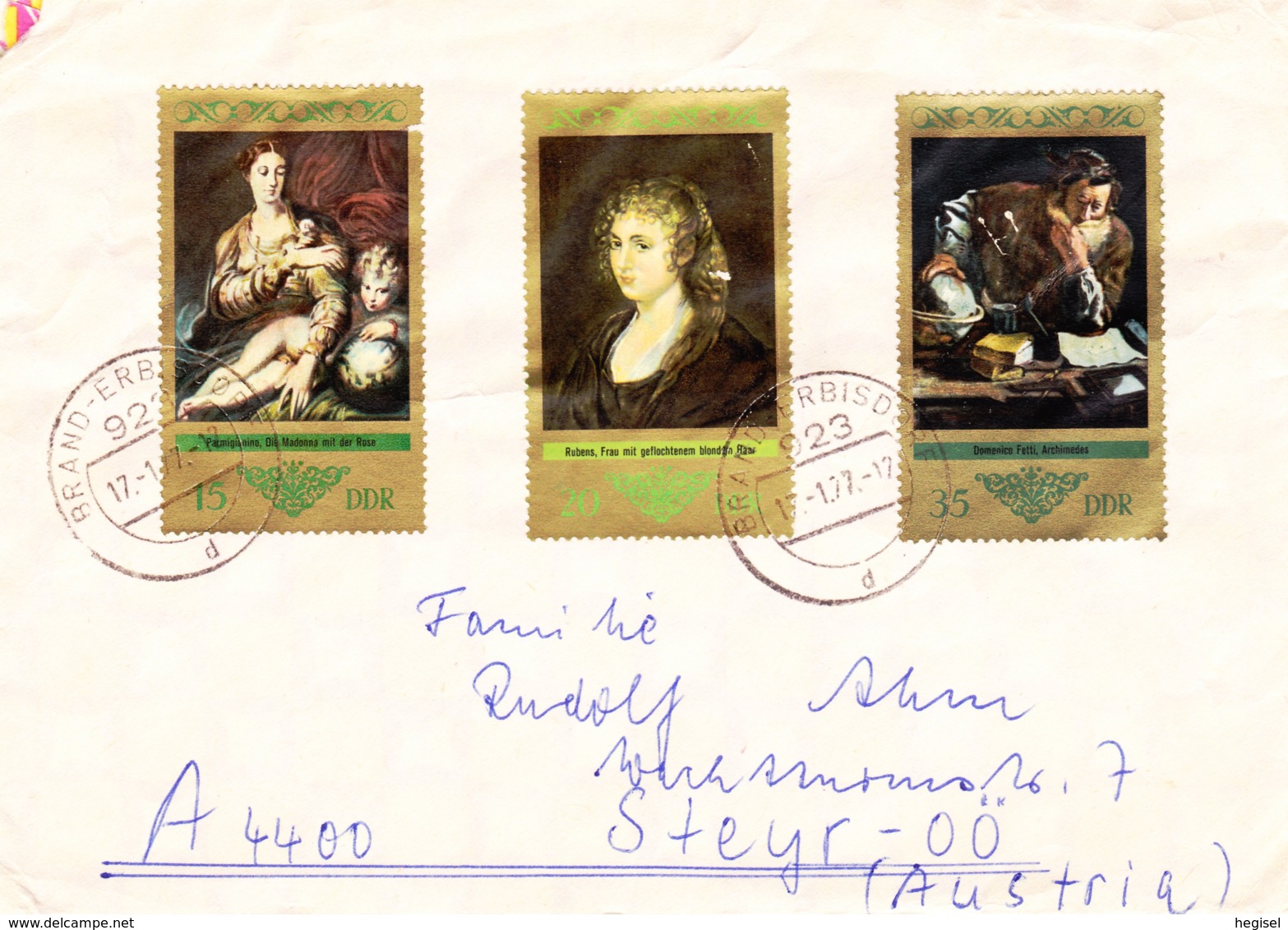 1973, DDR, "Gemälde Alter Meister", 2 Kuverts (4 Verschiedene Werte), Echt Gelaufen - Private Covers - Used