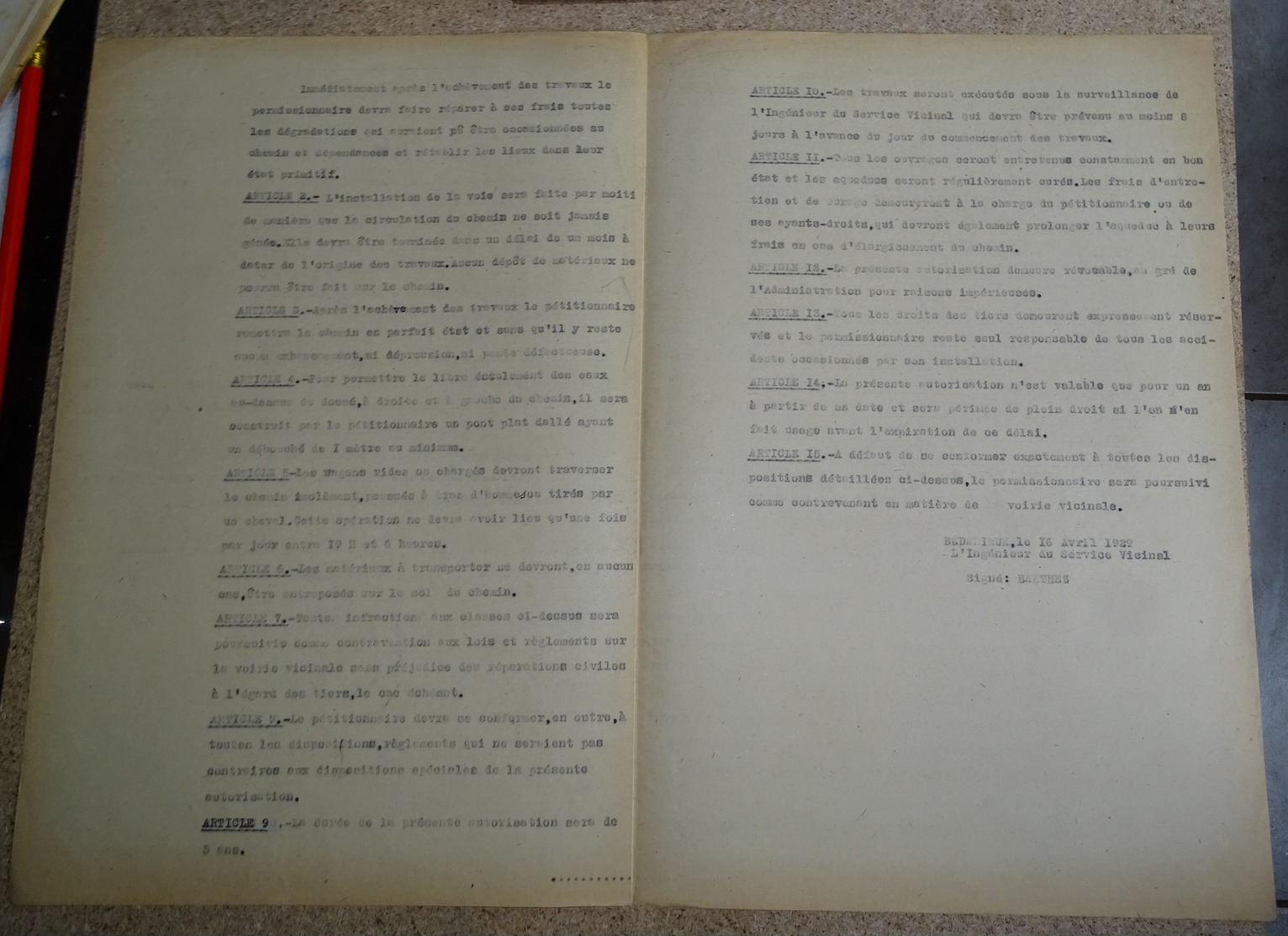 Rapport Vicinal De L'hérault - 1929 - Béziers - Bédarieux - Demande De Voie Ferrée Particulière Parla Tuilerie - Autres & Non Classés