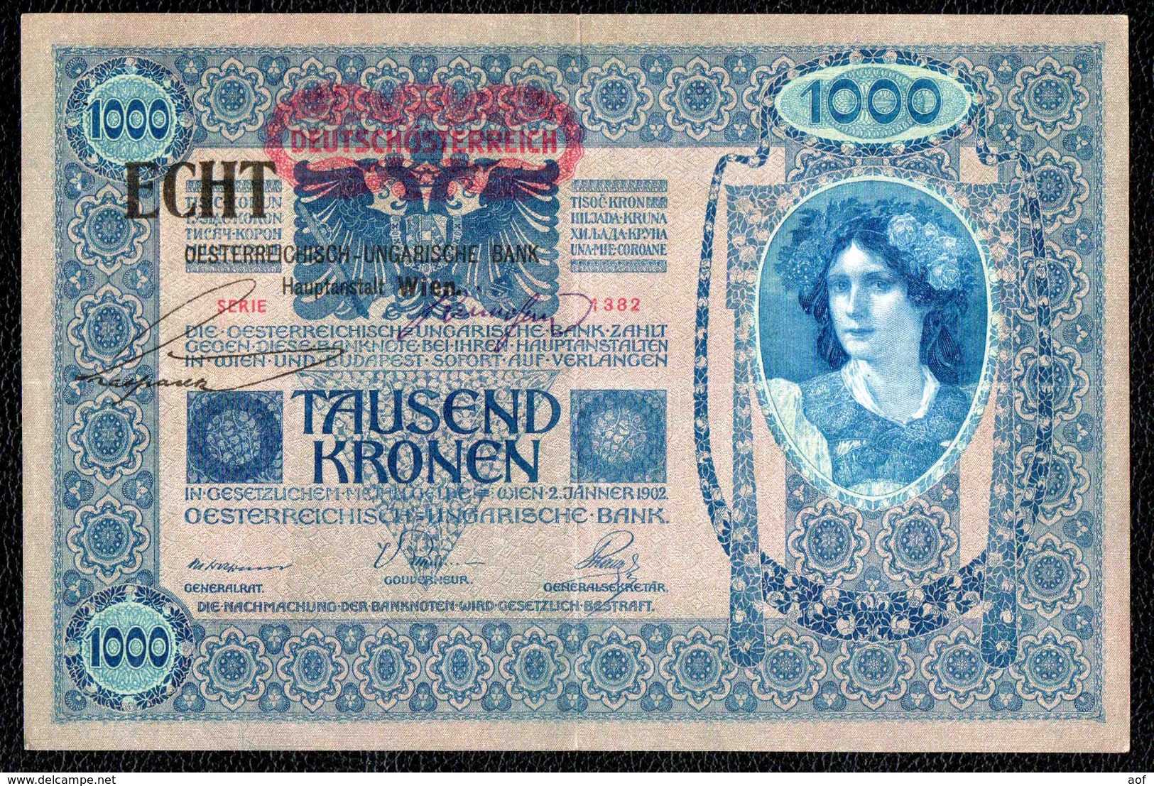 1000 AUTRICHE HONGRIE 1902 ECHT - Austria