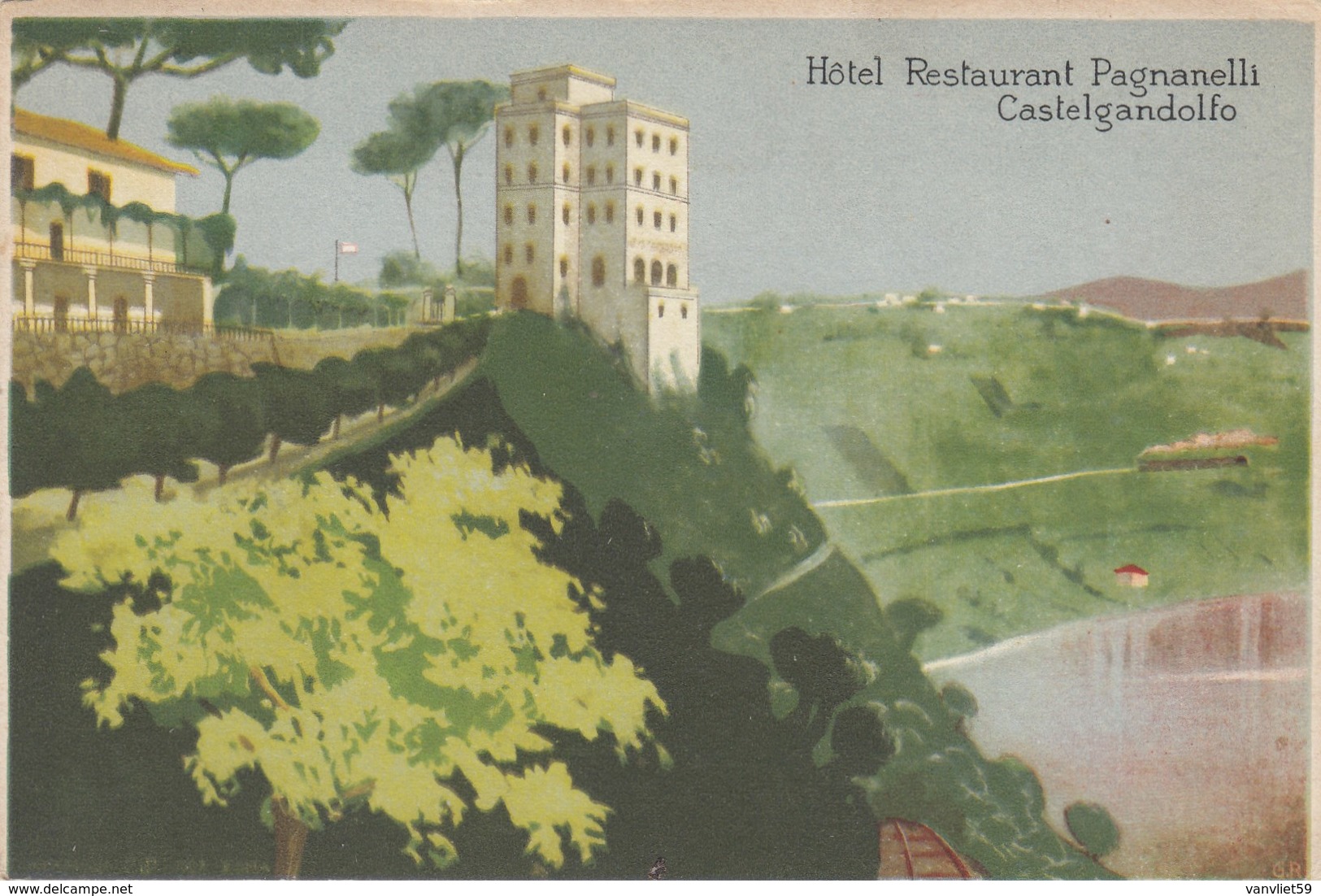 CASTELGANDOLFO-ROMA-HOTEL RESRTAURANT =PAGANELLI=I-CARTOLINA NON VIAGGIATA ANNO  1920-1930 - Altri & Non Classificati