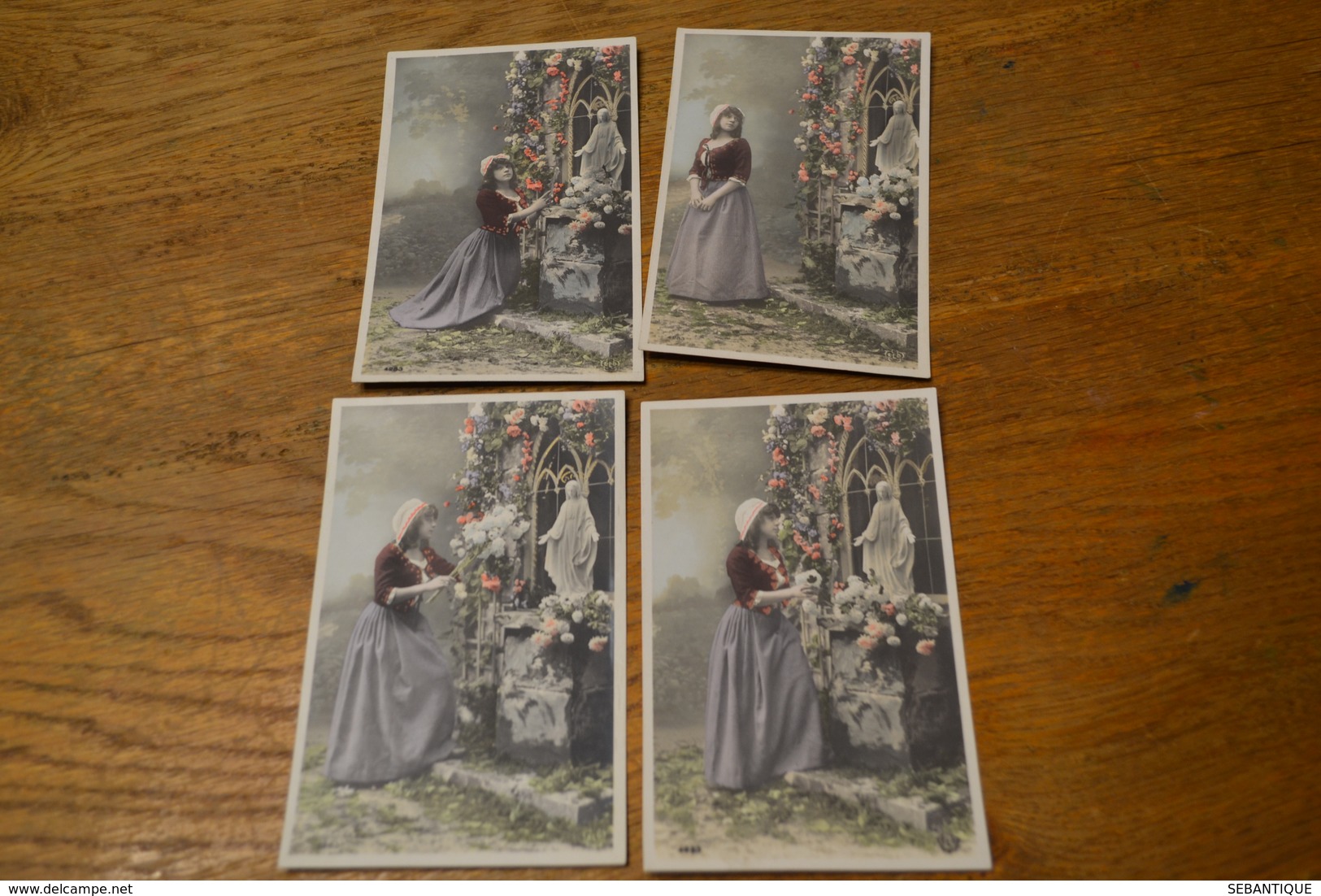 Carte Postale 1910 Série De 4 Cartes Prière A La Vierge - Virgen Maria Y Las Madonnas