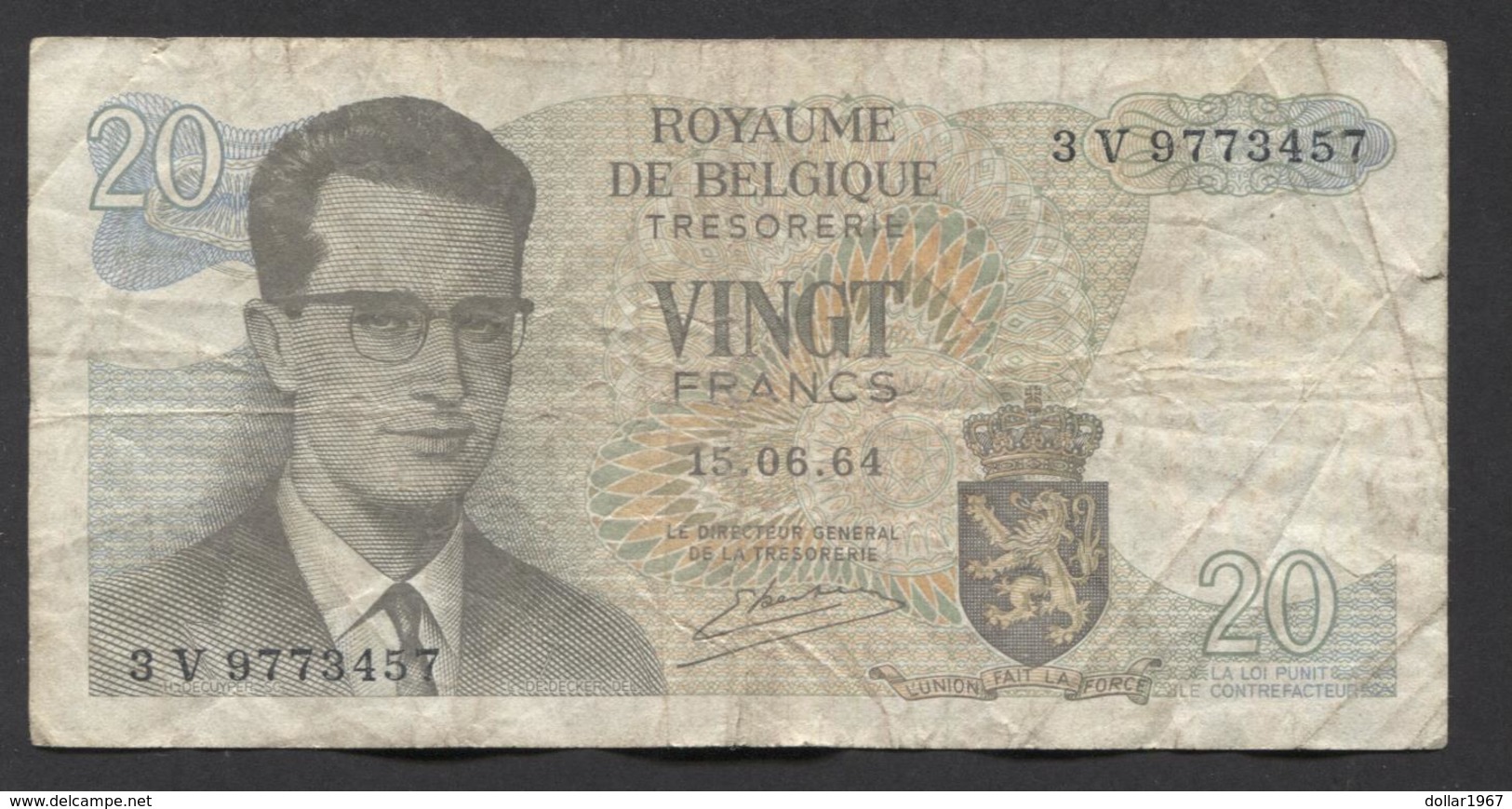 België Belgique Belgium 15 06 1964 -  20 Francs Atomium Baudouin. 3 V  9773457 - 20 Franchi