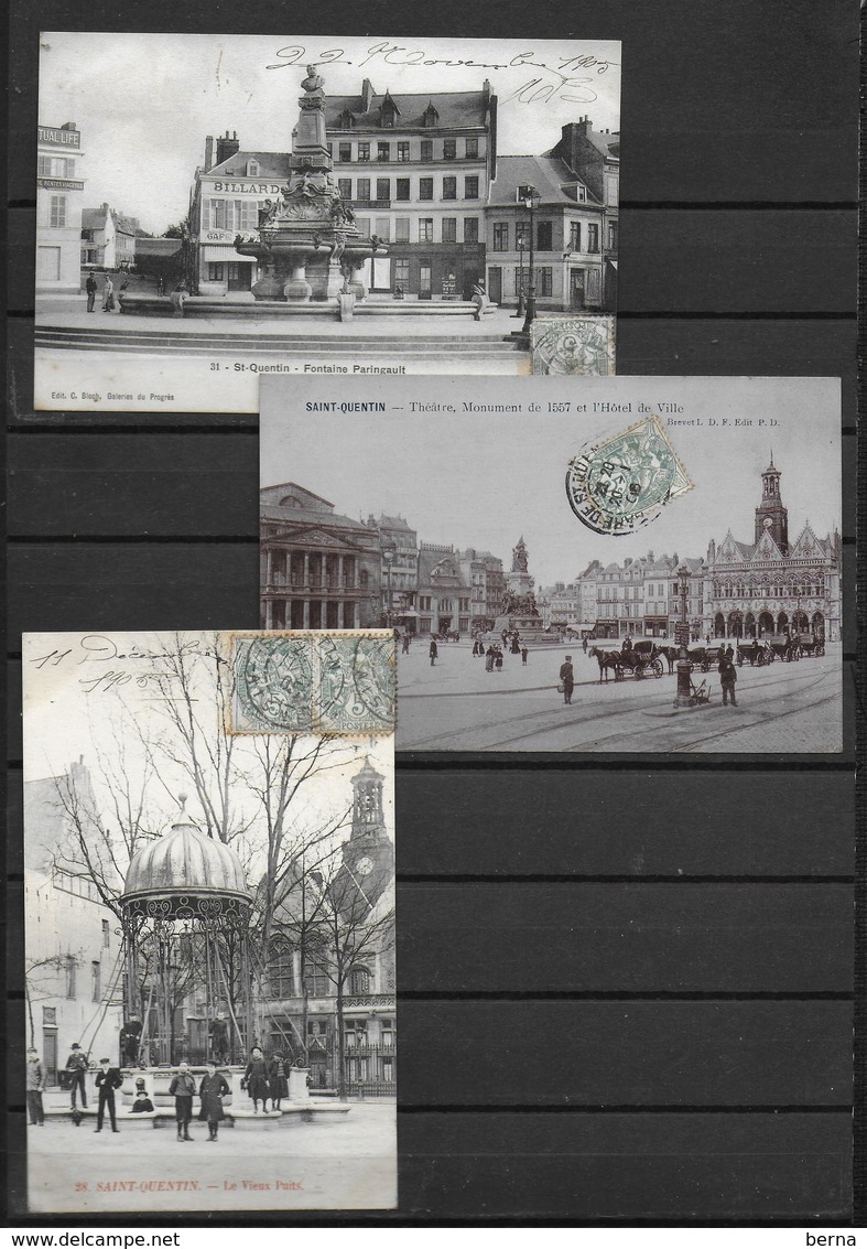 02 SAINT QUENTIN LOT 3 CARTES - Saint Quentin