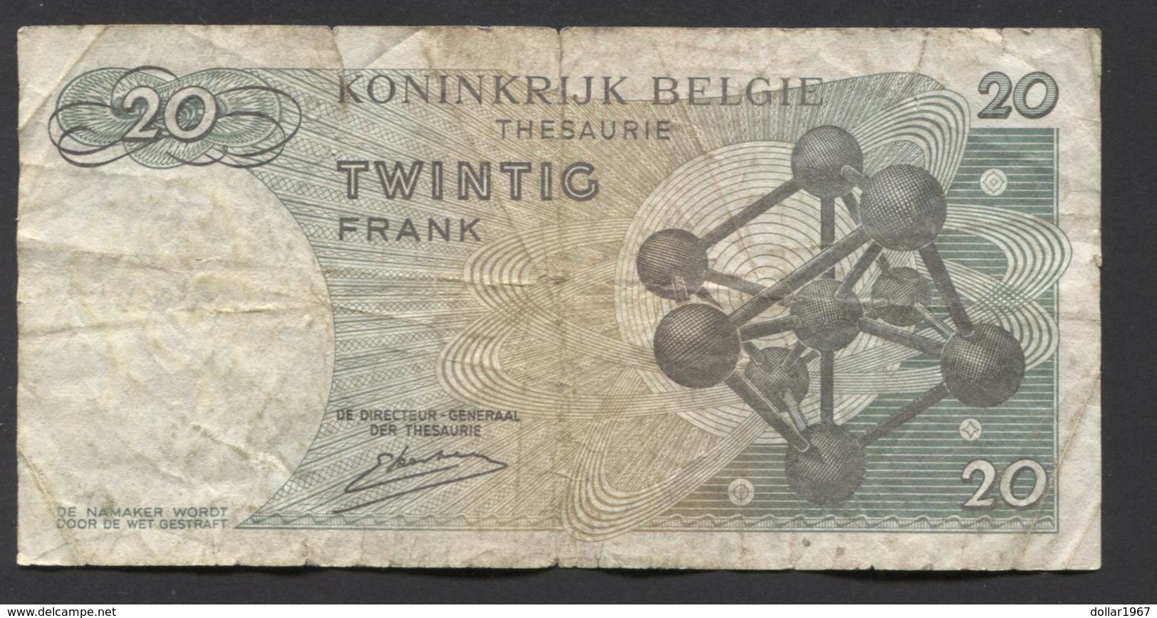 België Belgique Belgium 15 06 1964 -  20 Francs Atomium Baudouin. 3 W 1489687 - 20 Francs