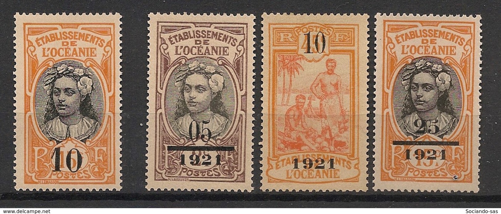 Océanie - 1916-21 - N°Yv. 43 à 46 - Complet - 4 Valeurs - Neuf * / MH VF - Neufs