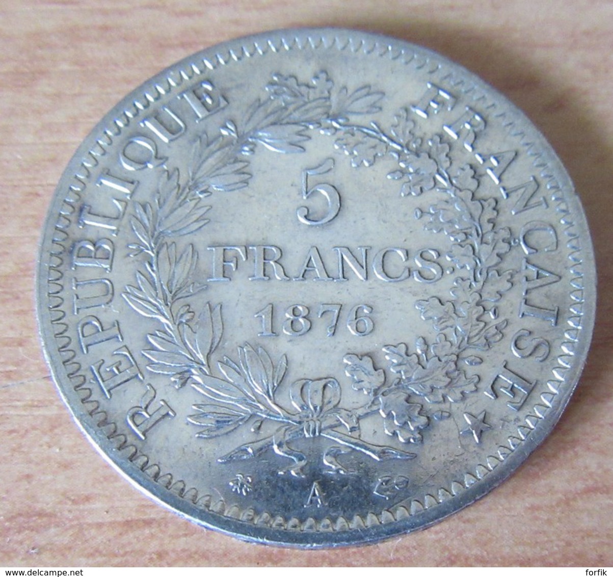 3 Monnaies En Argent 5 Francs Hercule 1875 A Et 1876 A X 2 - TB à SUP - Autres & Non Classés