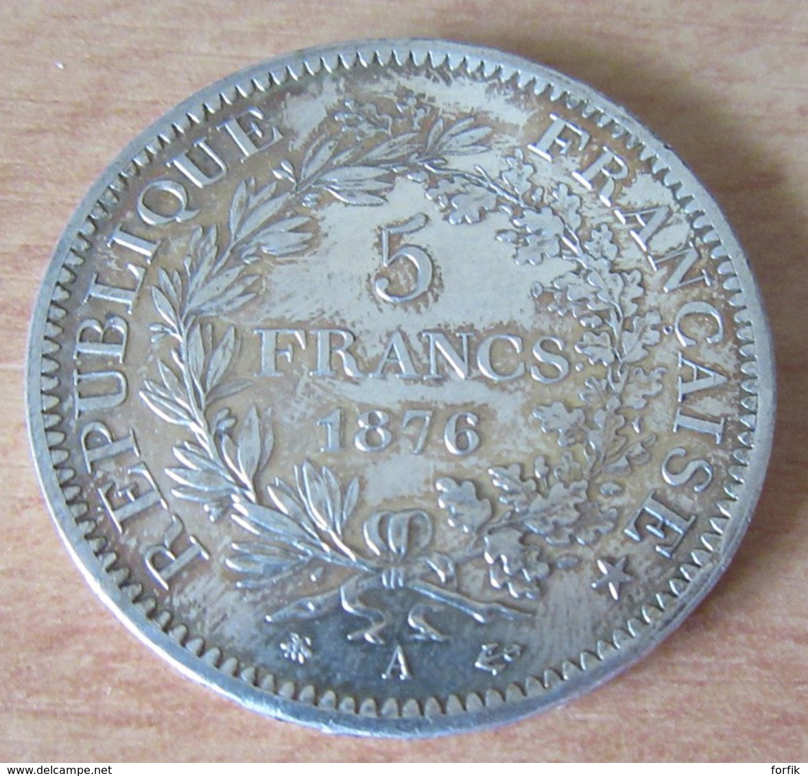 3 Monnaies en argent 5 Francs Hercule 1875 A et 1876 A x 2 - TB à SUP