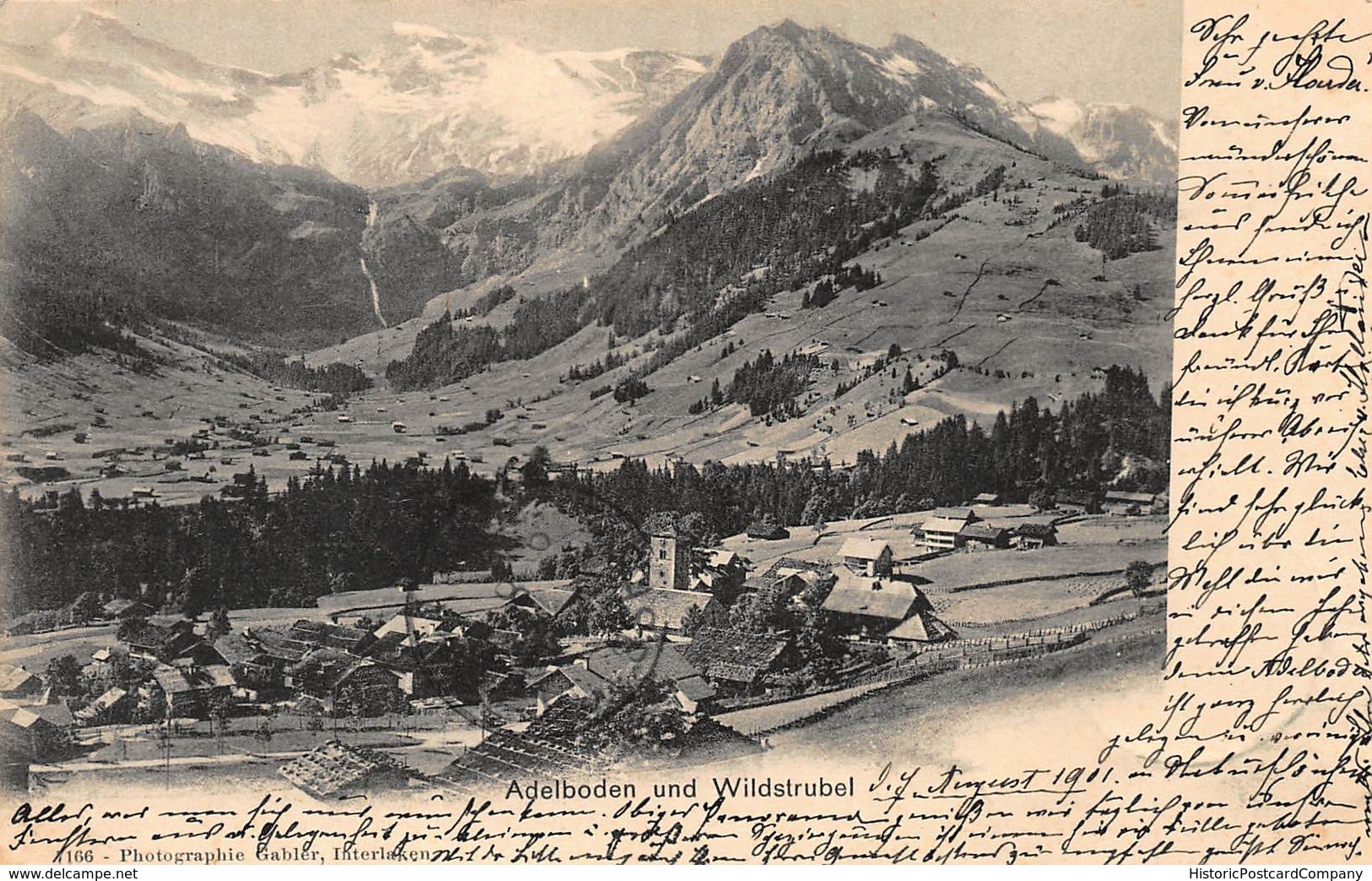 ADELBODEN Und WILDSTRUBEL SWITZERLAND-PANORAMA-GABLER 1901 PHOTO POSTCARD 40499 - Adelboden