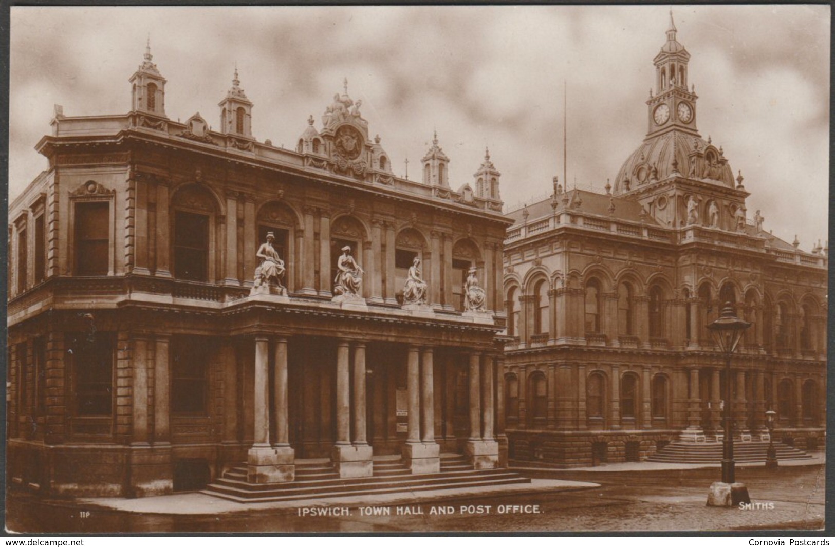 Town Hall And Post Office, Ipswich, Suffolk, C.1910s - Smiths RP Postcard - Ipswich
