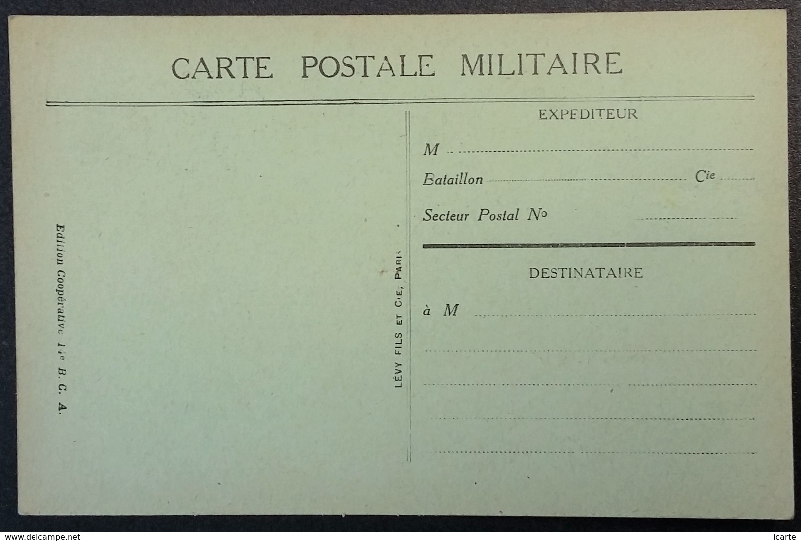 CARTE DE FRANCHISE MILITAIRE Illustrée Carton Vert Spéciale 3e COMPAGNIE 14e BATAILLON DE CHASSEURS ALPINS - Covers & Documents