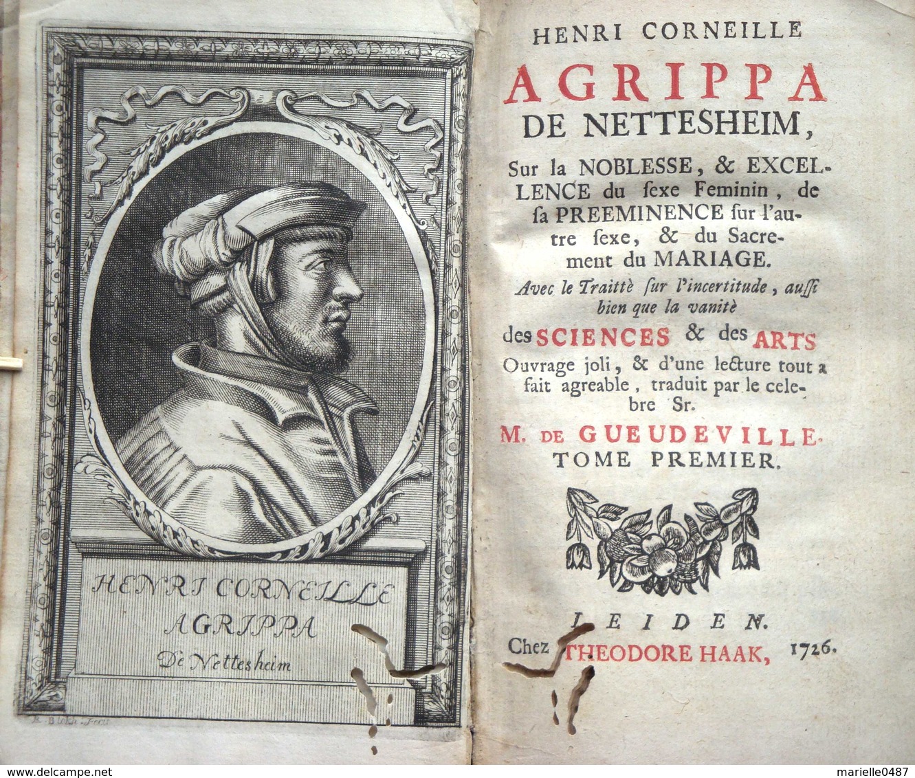 AGRIPPA, Henri Corneille - Sur La Noblesse, & Excellence Du Sexe Féminin - 1701-1800