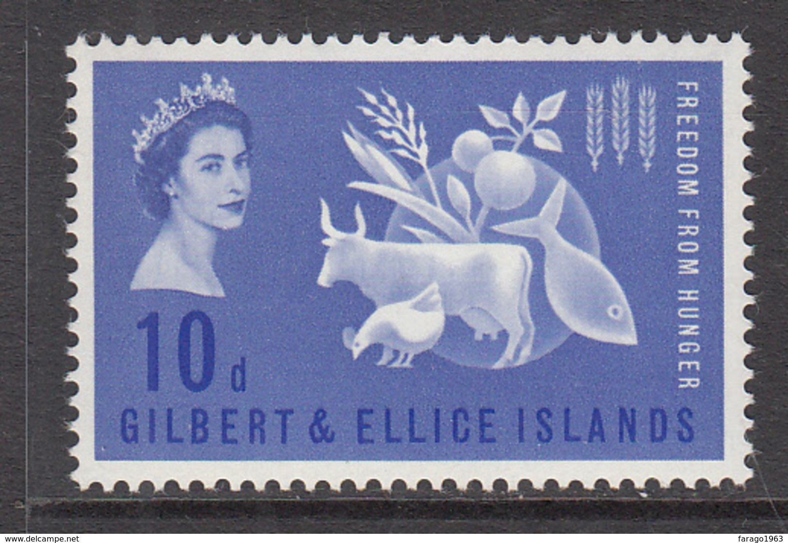 1963 Gilbert & Ellice Islands Freedom From Hunger  Complete Set Of 1 HINGED - Isole Gilbert Ed Ellice (...-1979)