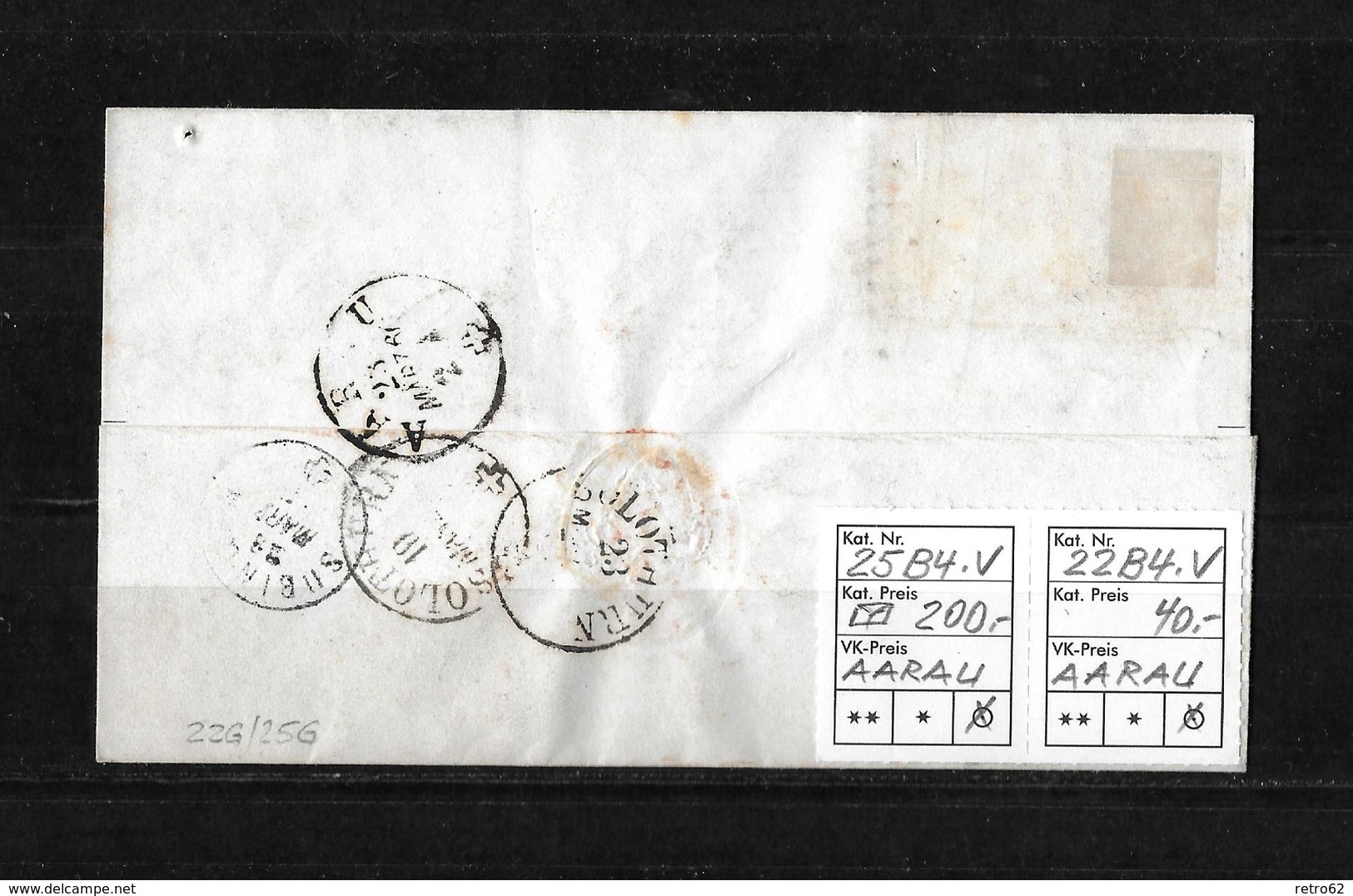 1854-1862 Helvetia (Ungezähnt) Strubel → 1861 Nachnahme-Brief AARAU Nach Subingen   ►SBK-25B4.V Und 22B4.V◄ - Lettres & Documents