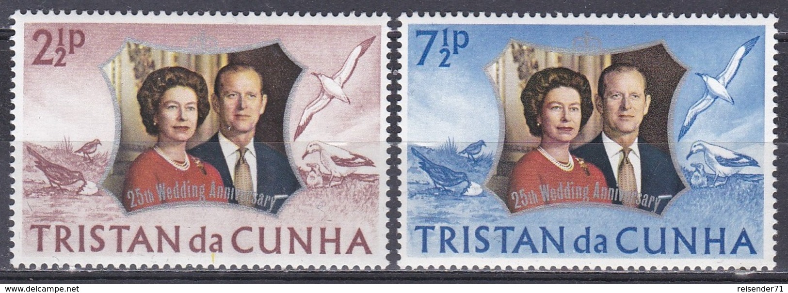 Tristan Da Cunha 1972 Geschichte History Persönlichkeiten Königshäuser Royals Königin Elisabeth Philip, Mi. 178-9 ** - Tristan Da Cunha