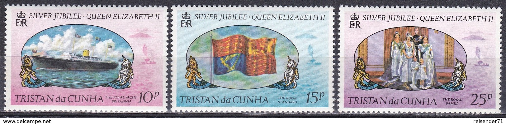 Tristan Da Cunha 1977 Geschichte History Königshäuser Royals Königin Elisabeth Schiffe Ships Wappen Arms, Mi. 213-5 ** - Tristan Da Cunha