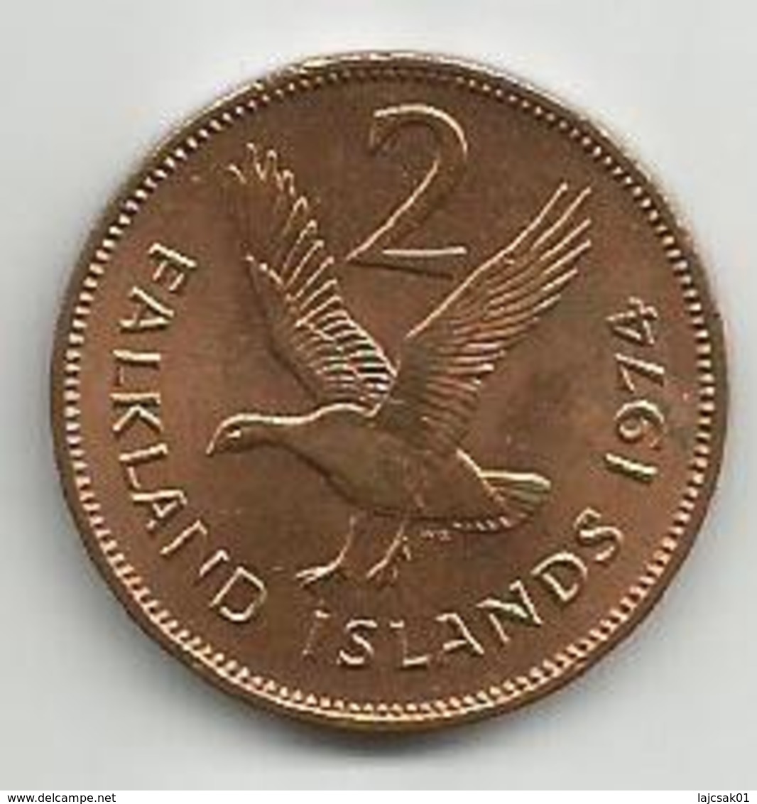 Falkland Islands 2 Pence 1974. - Malvinas