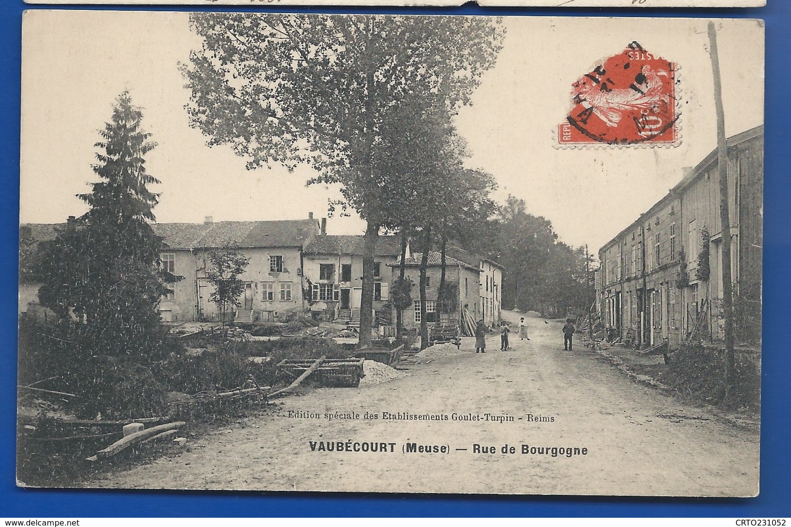 VAUBECOURT    Rue De Bourgogne       Animées       écrite En 1912 - Sonstige & Ohne Zuordnung