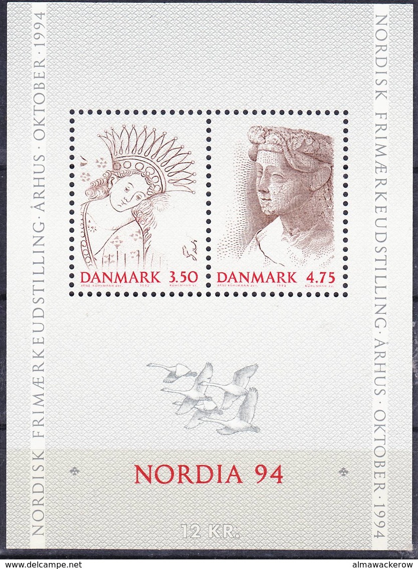 2019-0139 Denmark 1992 Nordia 94 MS Mi 8 MNH ** - Ungebraucht