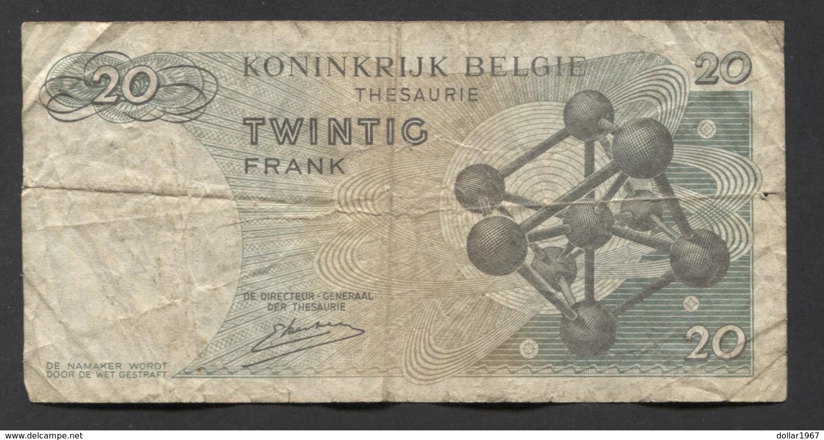 België Belgique Belgium 15 06 1964 -  20 Francs Atomium Baudouin. 3 W 3706530 - 20 Francs