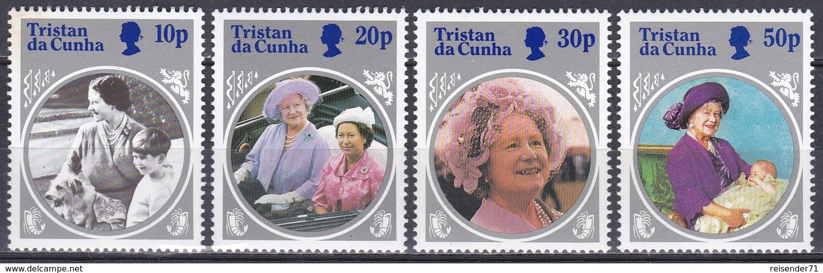 Tristan Da Cunha 1985 Geschichte History Königshäuser Royals Königinmutter Elisabeth Geburtstag Birthday, Mi. 385-8 ** - Tristan Da Cunha