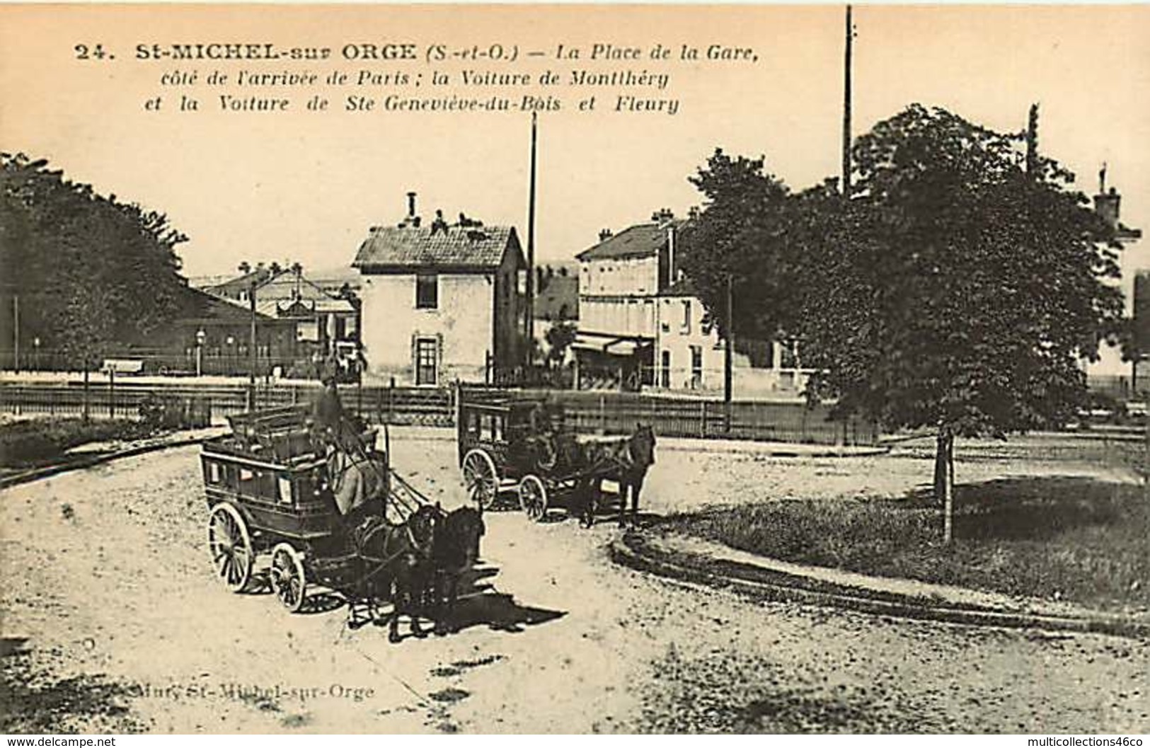 050519 - 91 ST MICHEL SUR ORGE  Arrivée De Paris Voiture De Montlhéry Et Ste Geneviève Du Bois Fleury - Hippomobile - Saint Michel Sur Orge