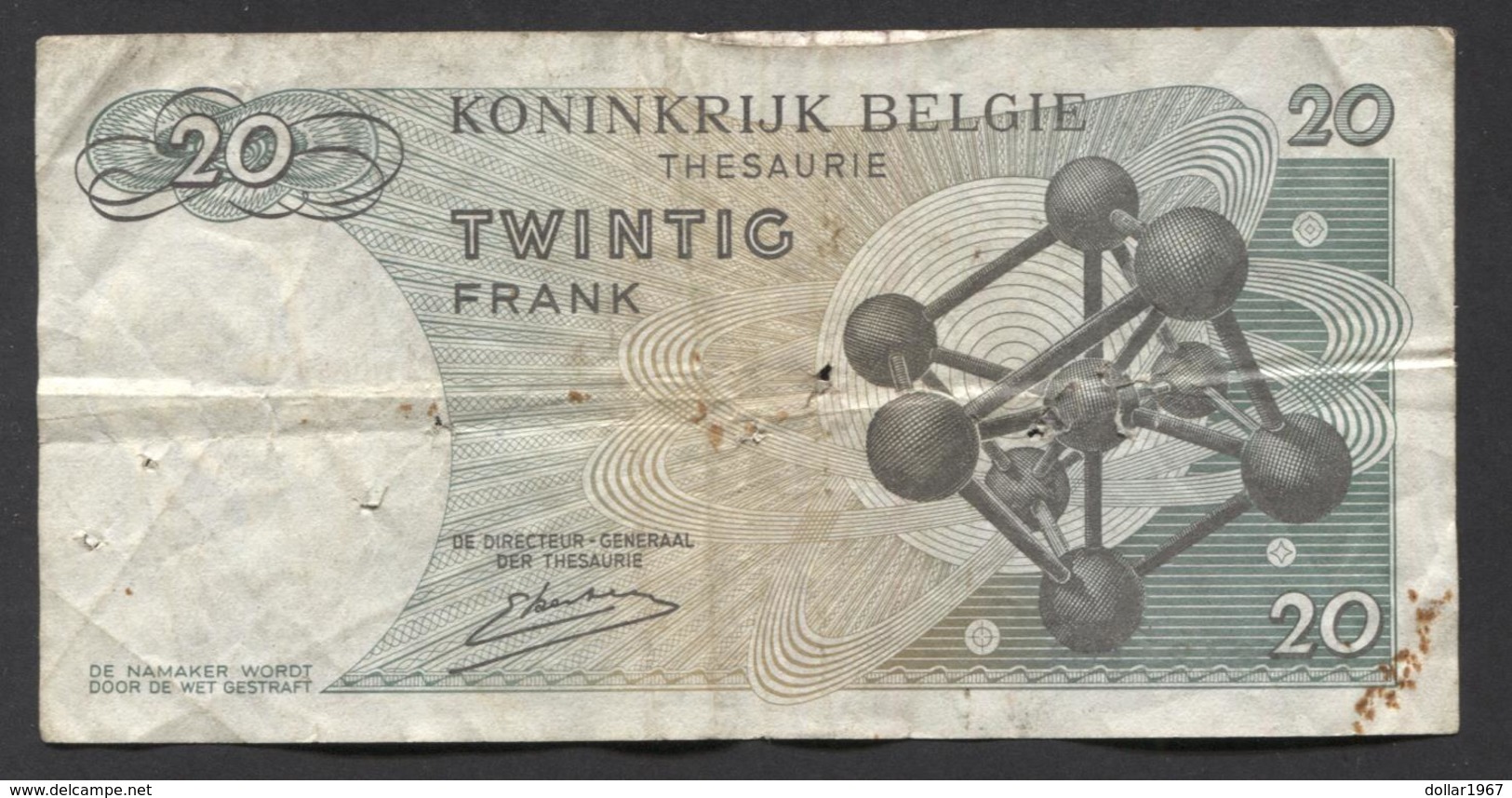 België Belgique Belgium 15 06 1964 -  20 Francs Atomium Baudouin. 3 W  6434101 - 20 Francs