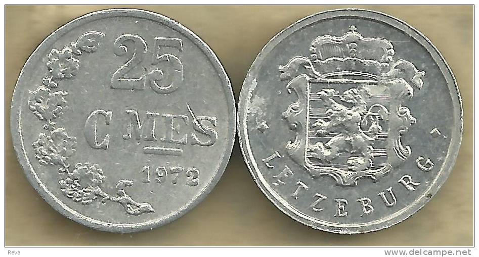 LUXEMBOURG 25 CENTIMES LEAVES FRONT EMBLEM BACK 1963  KM45 READ DESCRIPTION CAREFULLY !!! - Luxembourg