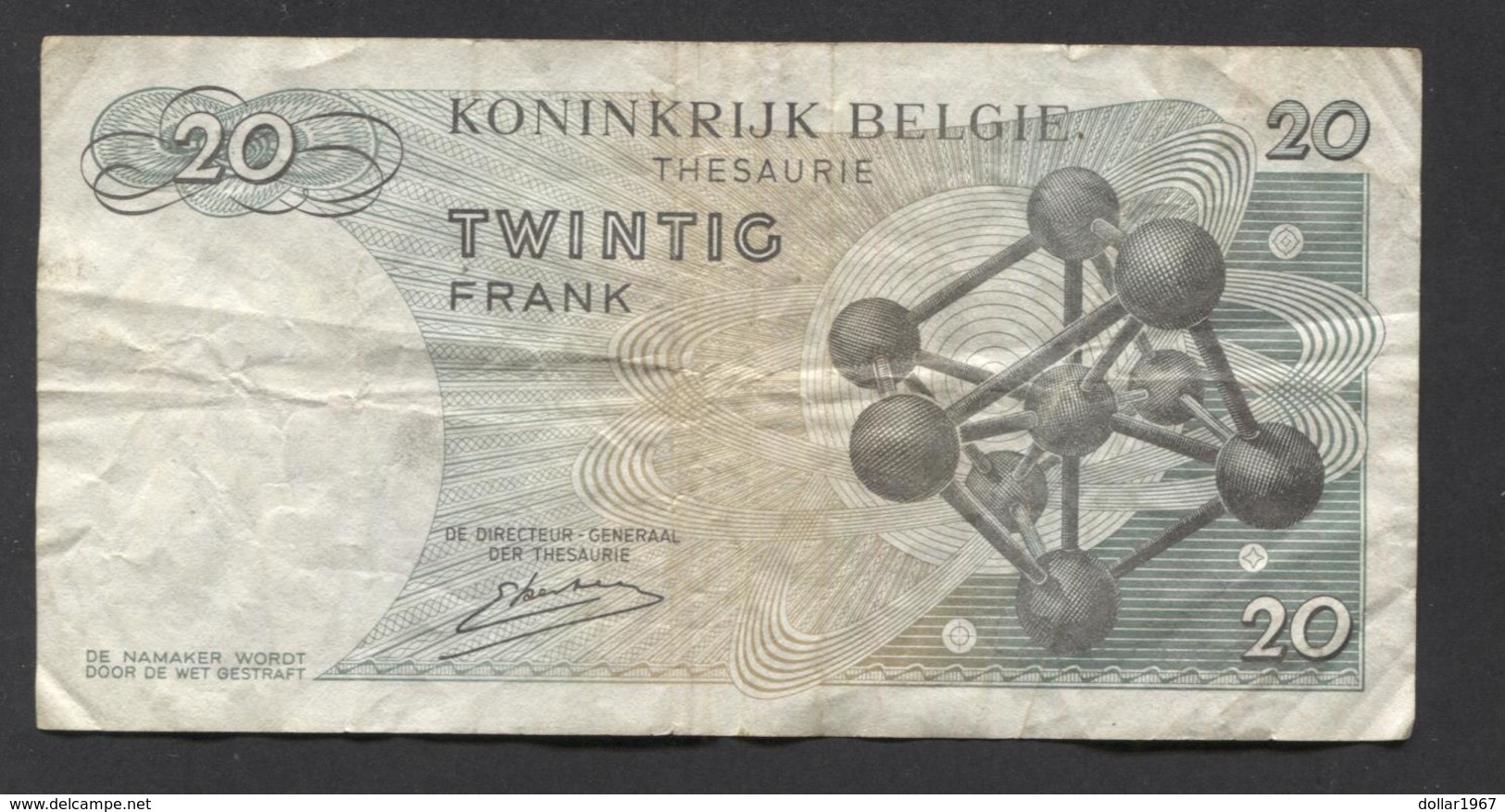 België Belgique Belgium 15 06 1964 -  20 Francs Atomium Baudouin. 3 W  9557270 - 20 Francs