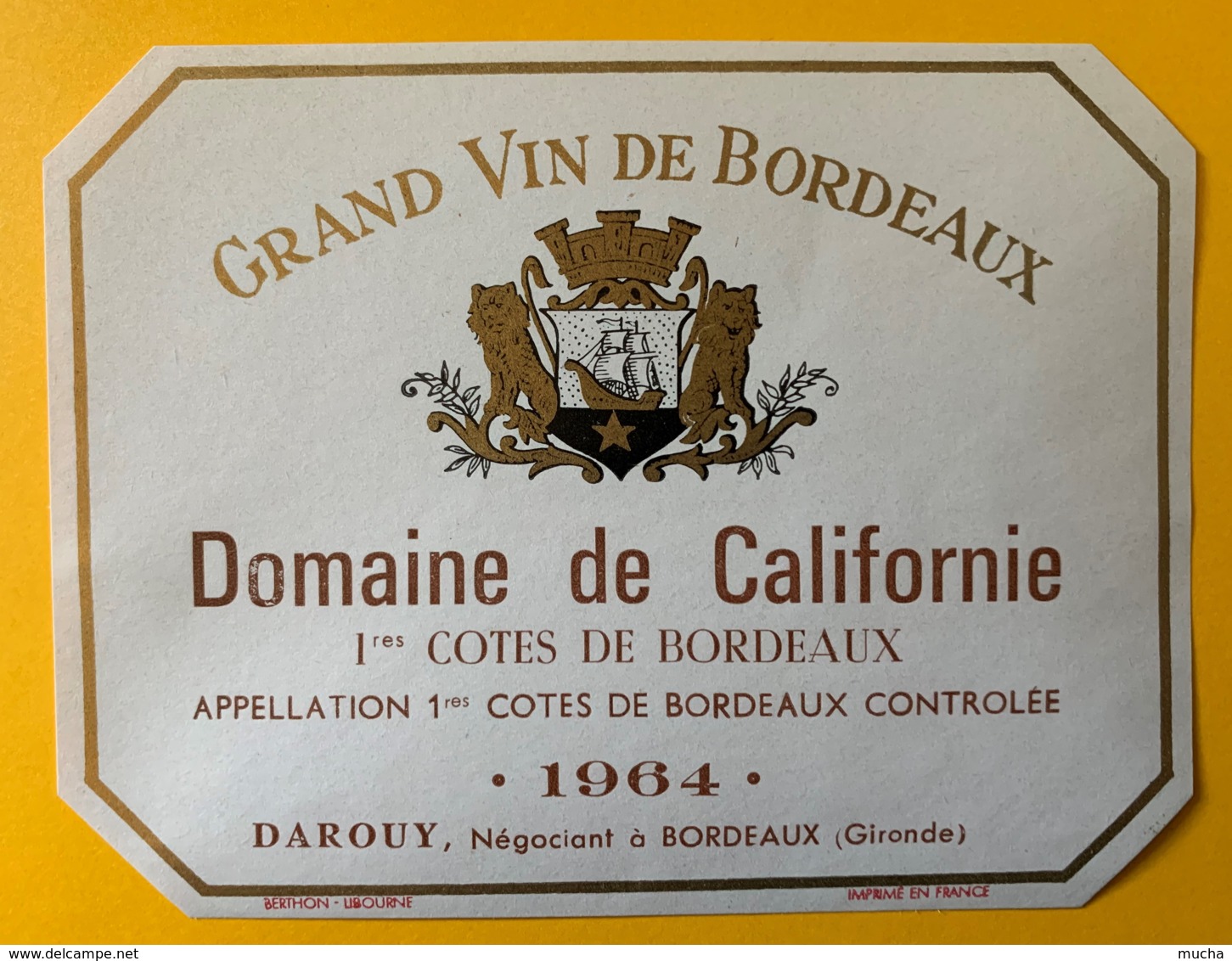 10472 - Domaine De Californie 1964 - Bordeaux