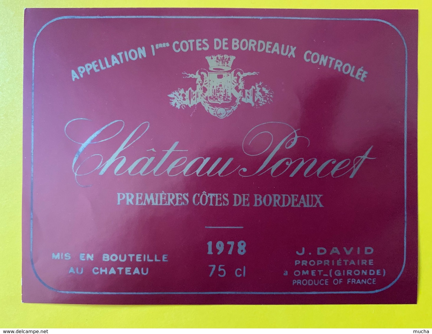 10475 -  Château Poncet 1978 - Bordeaux