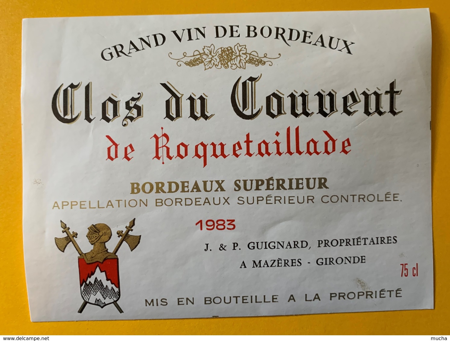 10483 - Clos Du Couvent De Roquetaillade 1983 - Bordeaux