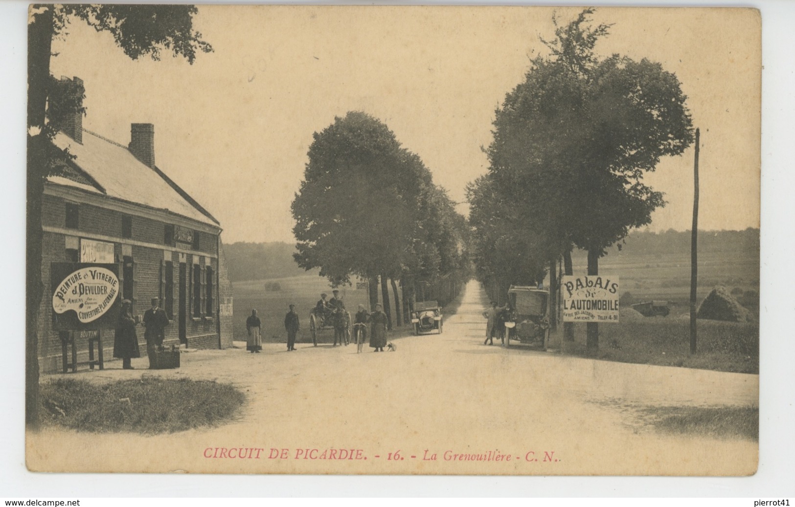 AMIENS - COURSE AUTOMOBILE - CIRCUIT DE PICARDIE - La Grenouillère - Pub Pour PEINTURE J.DEVULDER & PALAIS DE L'AUTOMOBI - Amiens