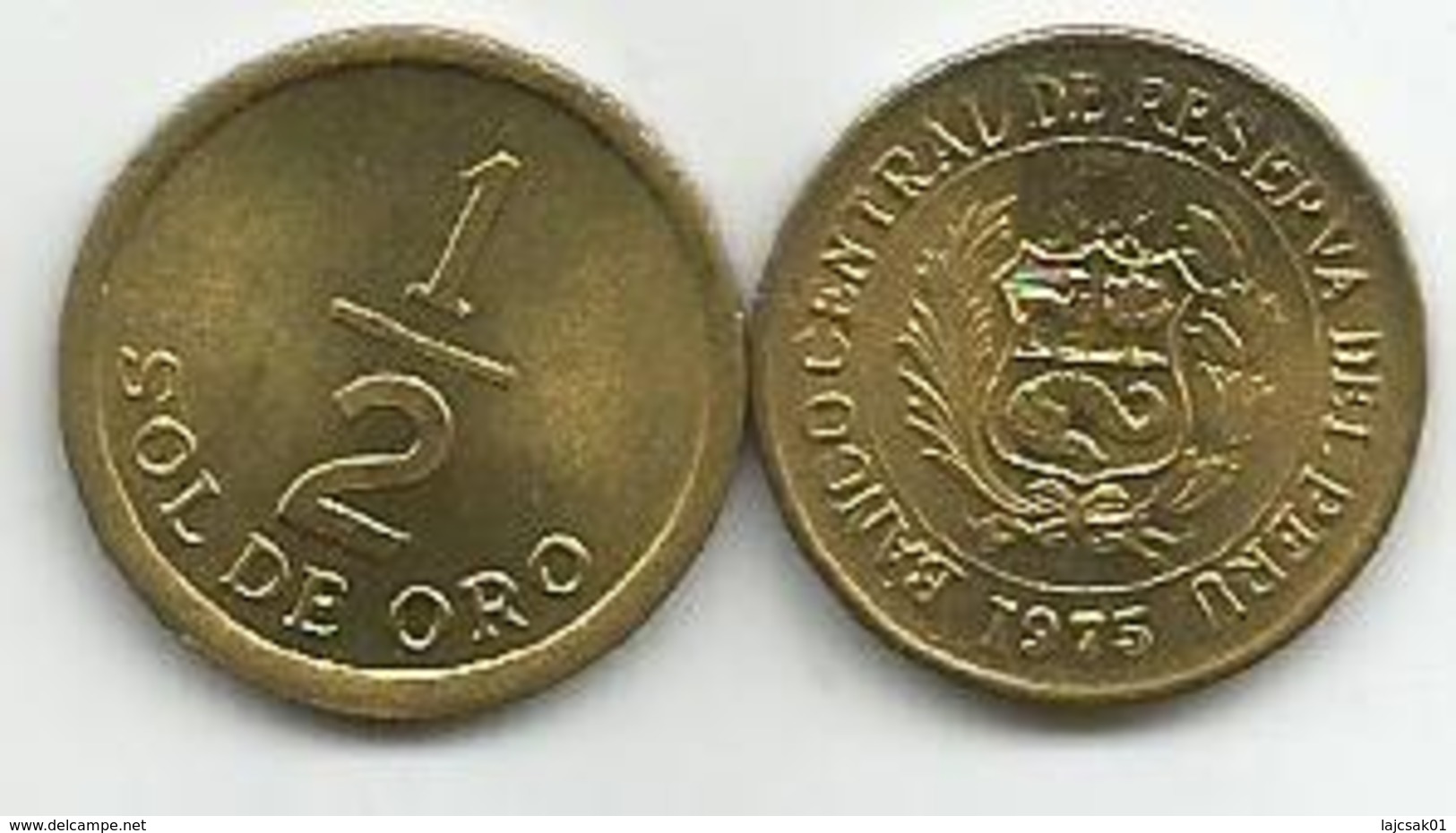 Peru 1/2  Sol De Oro 1975. - Perú