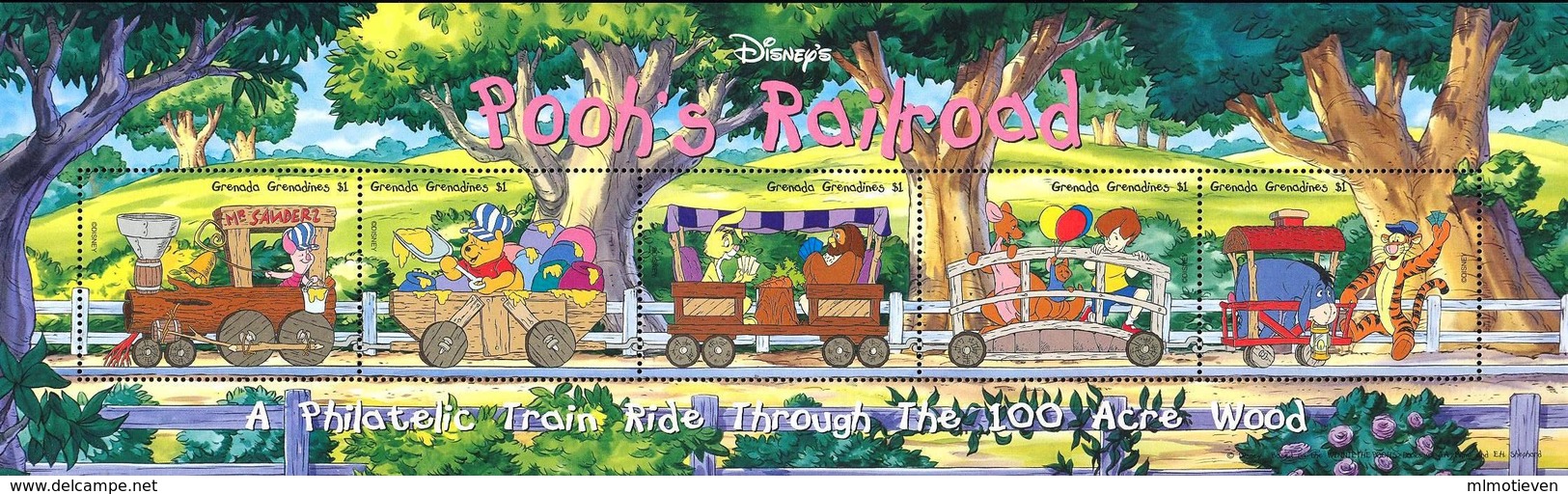 MWD-090426 MVT MINT PF/MNH ¤ GRENADA GRENADINES 1998 ¤ RAILWAYS - THE WORLD OF WALT DISNEY - POOH RAILROAD - Disney