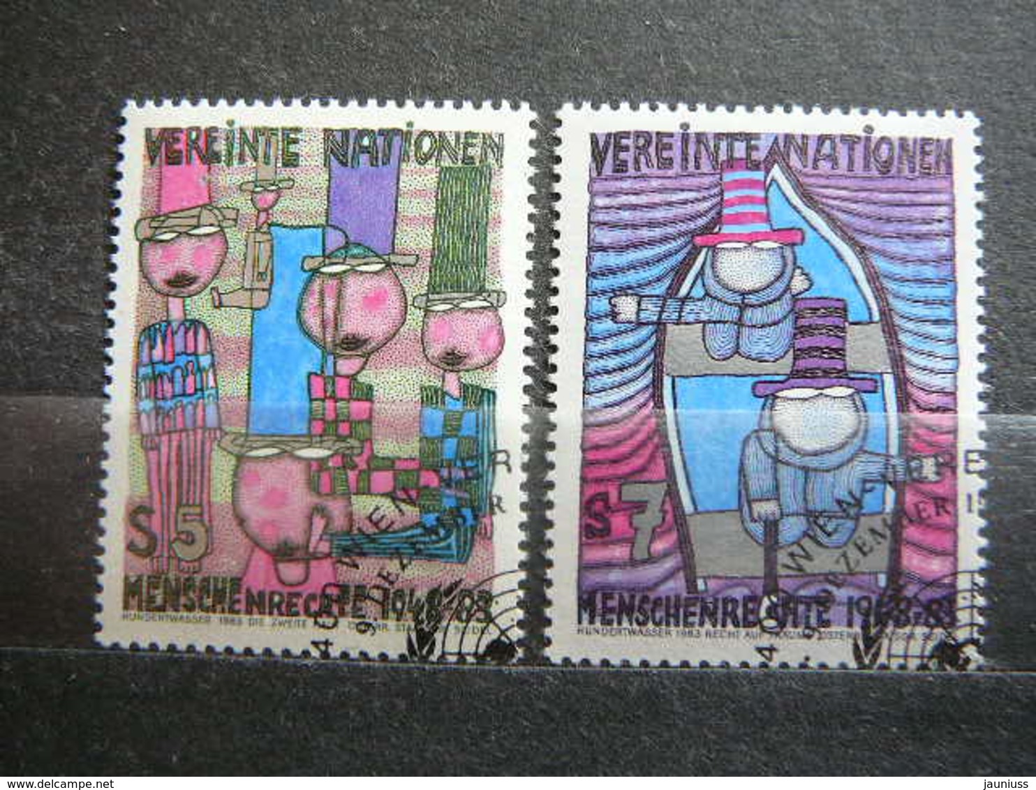 Human Rights # United Nations UN Vienna Austria 1983 Used #Mi. 36/7 Paintings - Oblitérés