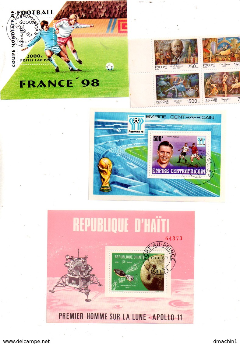 Lot De Feuillets, Quelques Timbres, Différents Pays - Vrac (max 999 Timbres)