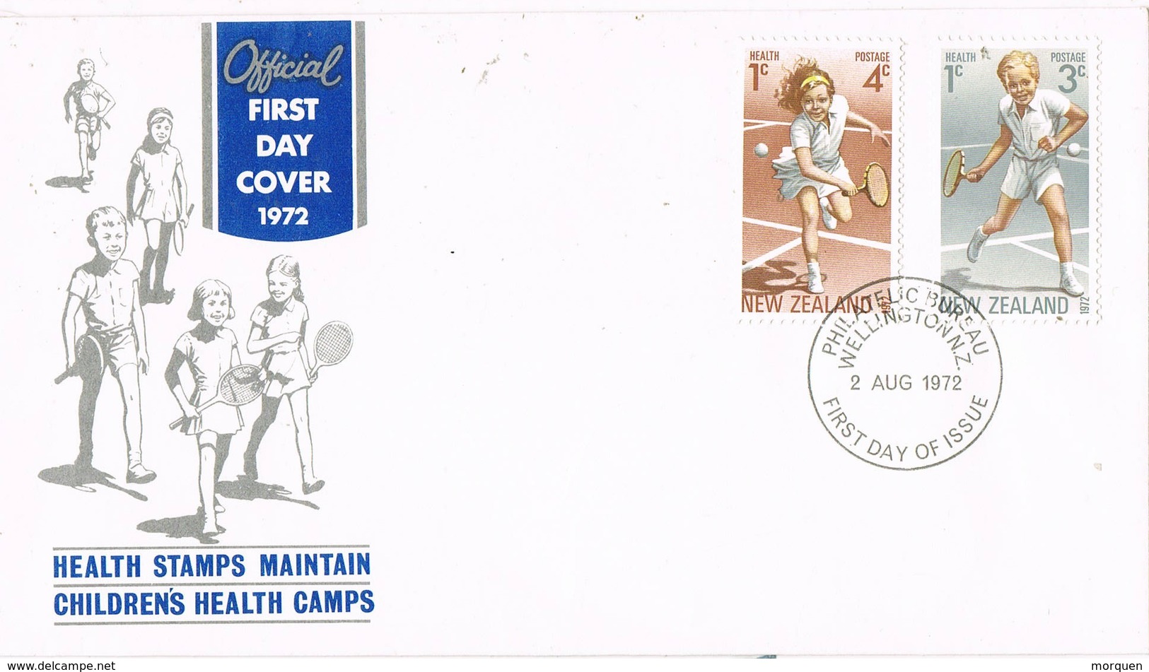 32609. Carta F.D.C. WELLINGTON (New Zealand) 1972. Tennis, Tenis. Healt Camps - FDC