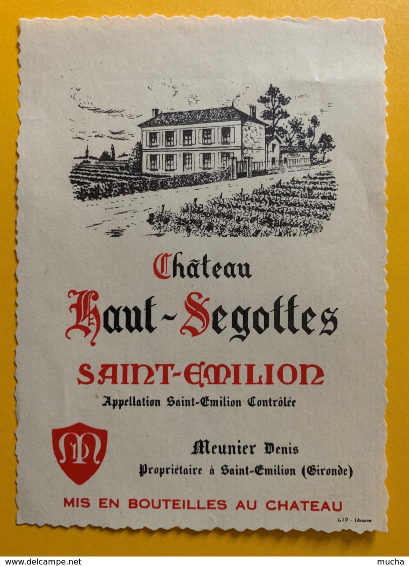 10501 - Château Haut -Segottes  Saint-Emilion Petite éiquette - Bordeaux