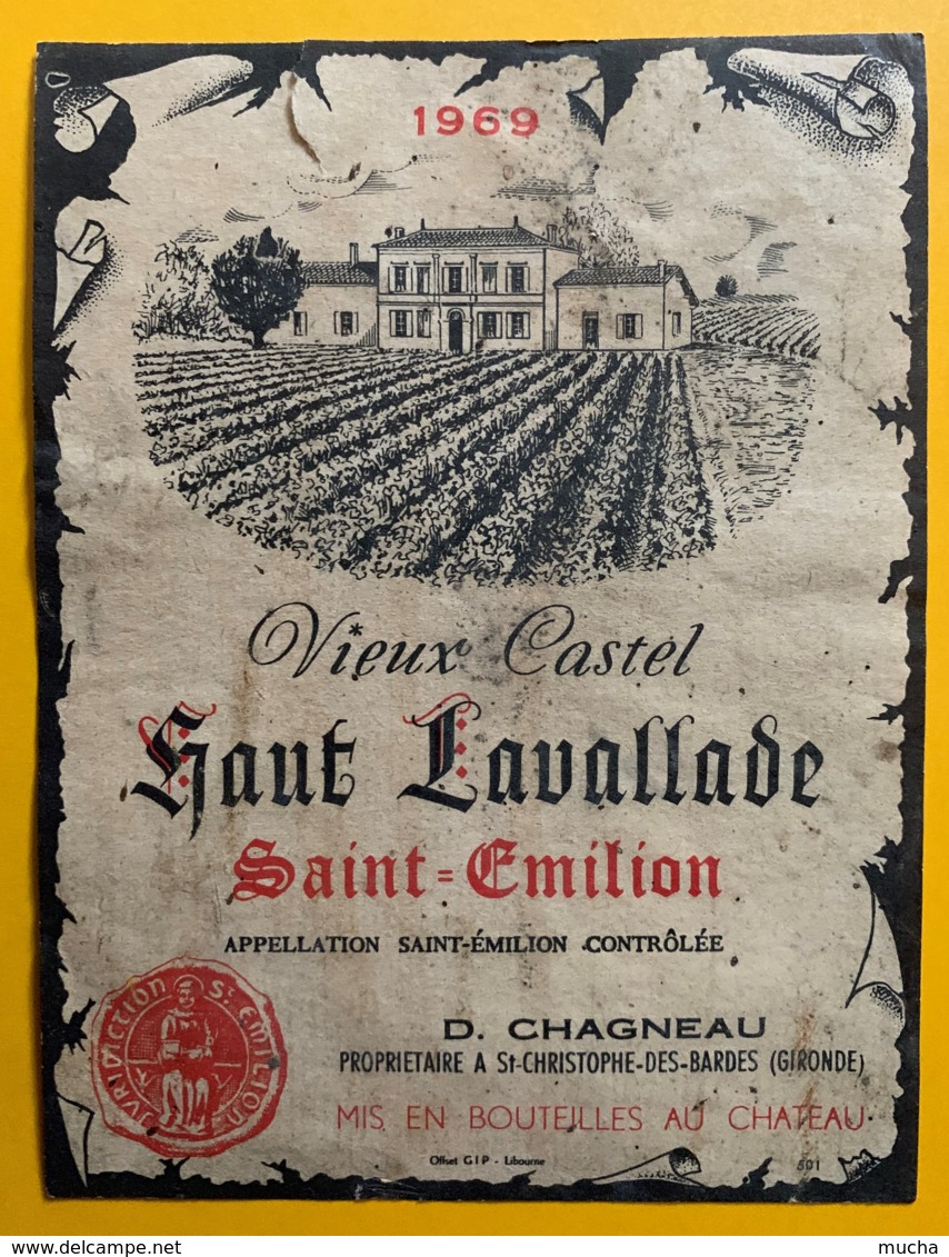 10515 - Vieux Castel Haut Lavallade 1969  Saint-Emilion - Bordeaux