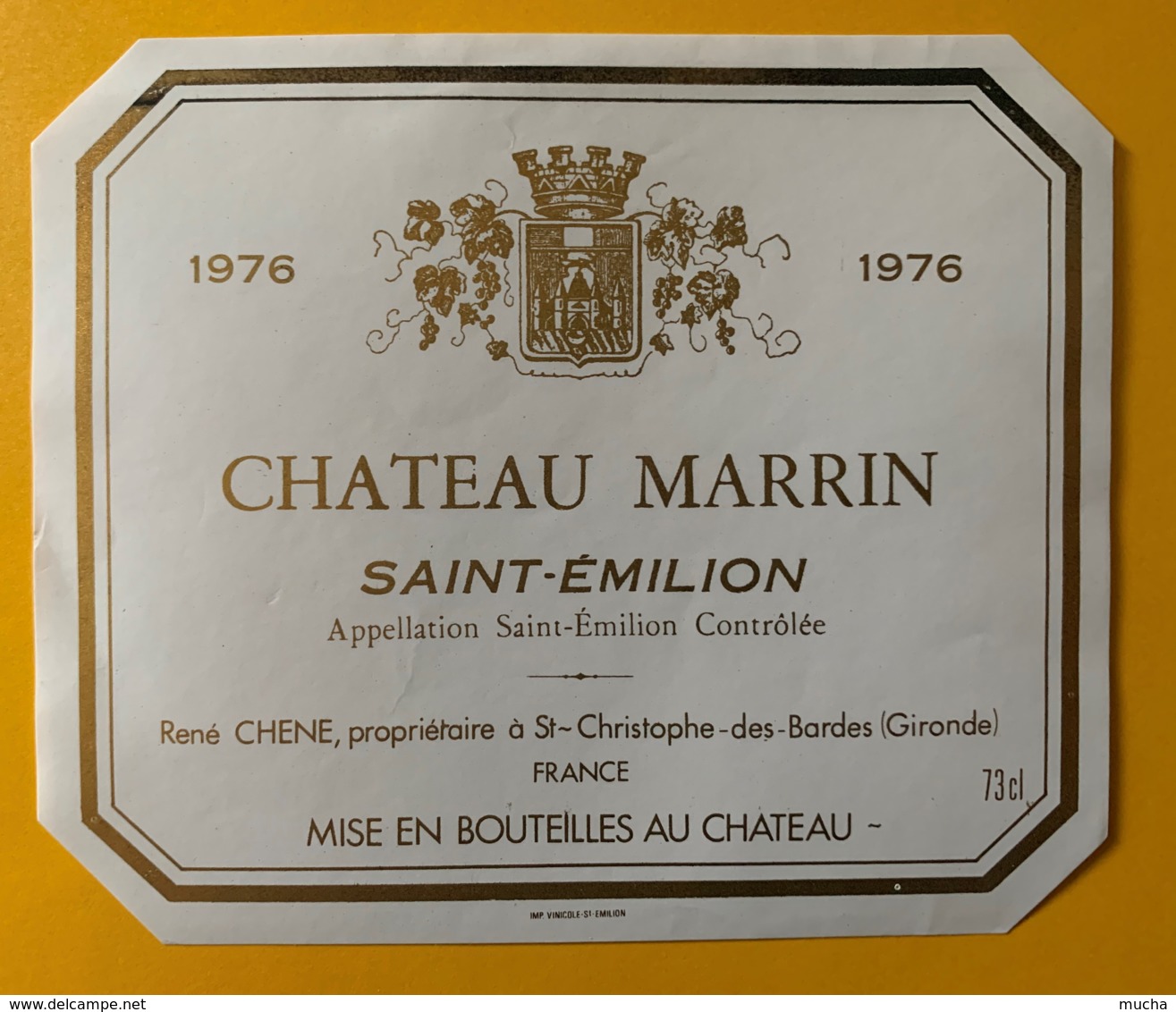 10520 - Château Marrin 1971 & 1976 Saint-Emilion  2 étiquettes - Bordeaux