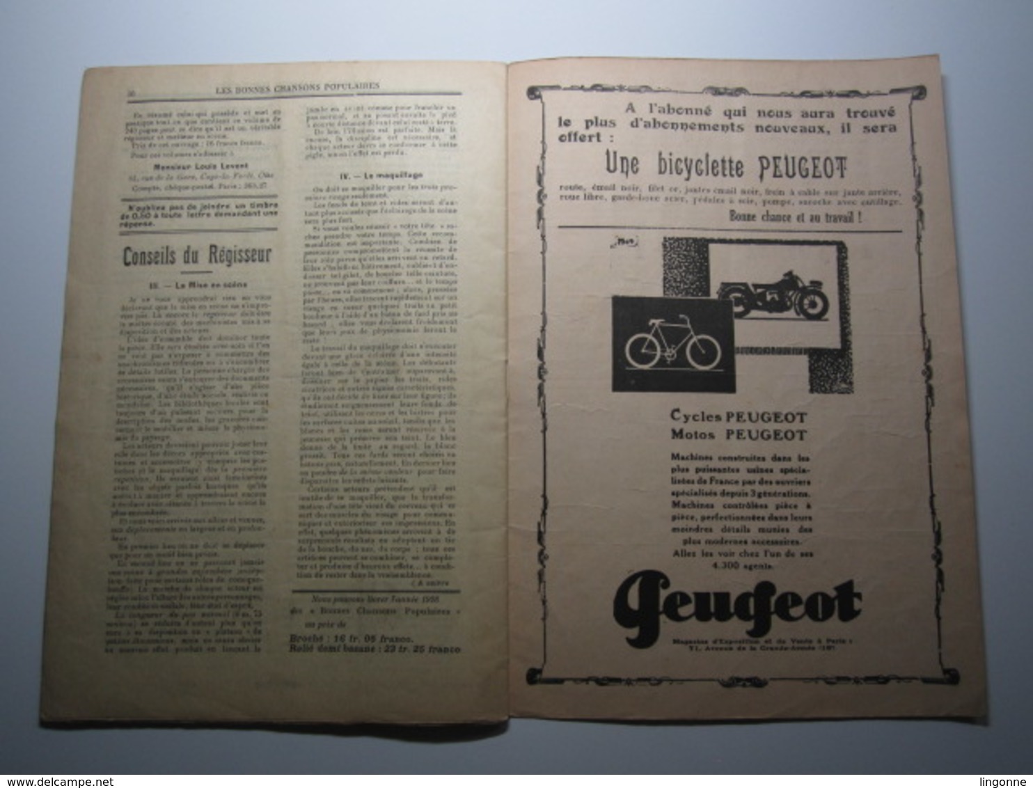 LANGRES (Haute-Marne) LES BONNES CHANSONS POPULAIRES 1929, N° 16, 16 Pages, Partitions, Monologue, Théatre Cafés VIARD.. - Autres & Non Classés