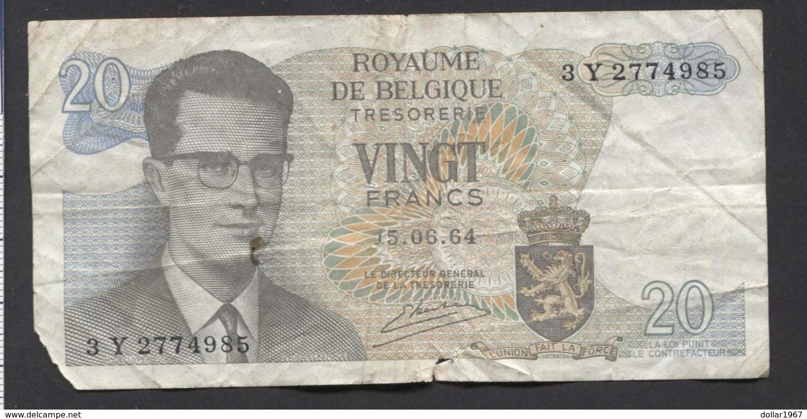 België Belgique Belgium 15 06 1964 -  20 Francs Atomium Baudouin. 3 Y 2774985 - 20 Francs