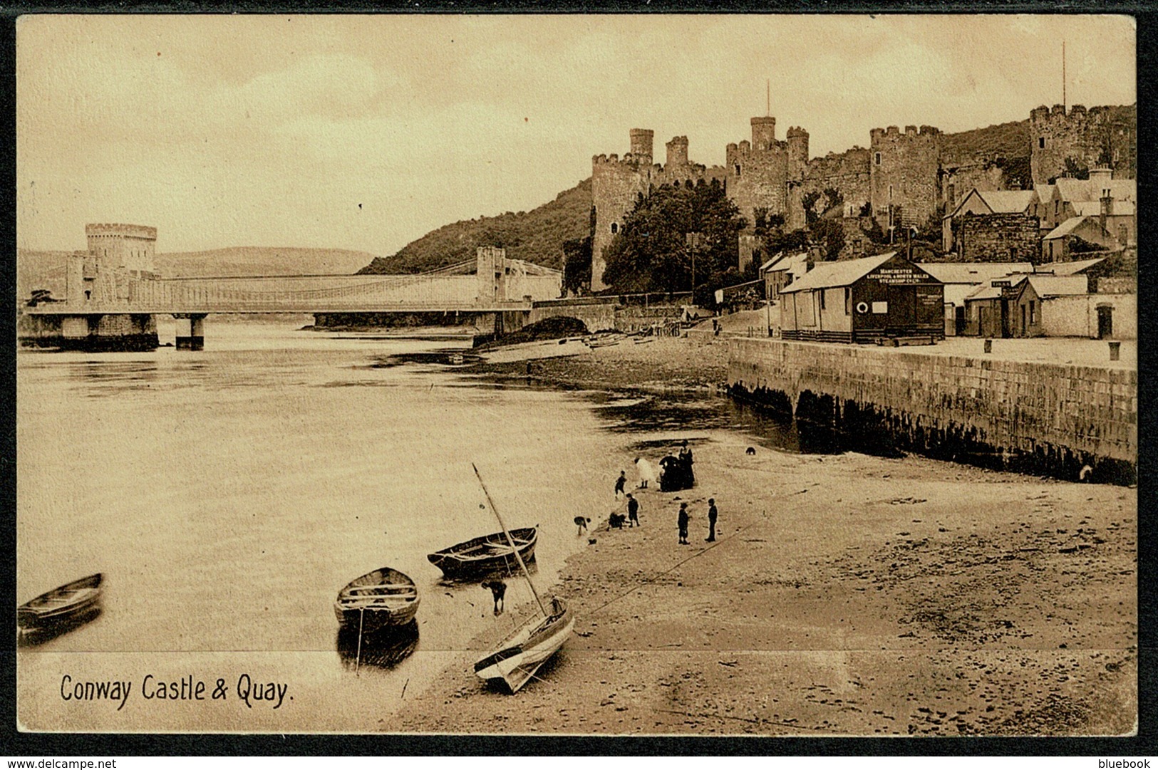 Ref 1286 - Early Postcard - Conway Castle & Quay - Caernarvonshire Wales - Caernarvonshire