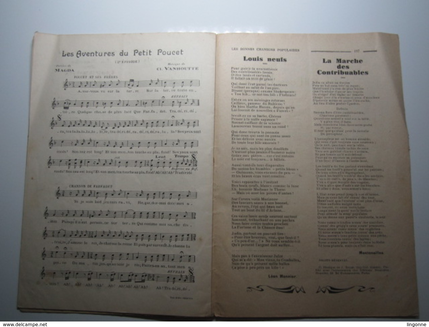 LANGRES (Haute-Marne) LES BONNES CHANSONS POPULAIRES 1933, N° 66, 24 Pages, Partitions, Monologue, Théatre - Autres & Non Classés