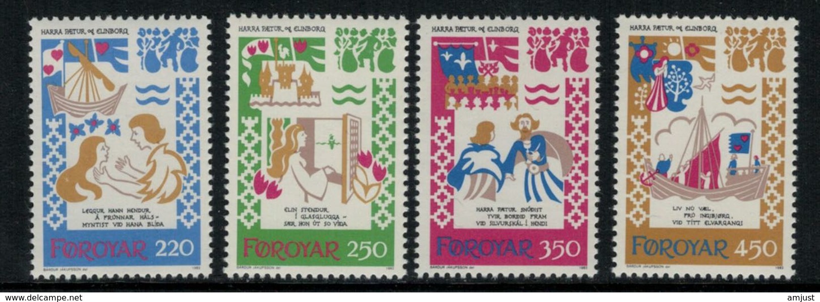 Iles Féroé // 1982 // Ballade Médiévale  Timbres Neufs ** MNH No.69-72 Y&T - Féroé (Iles)