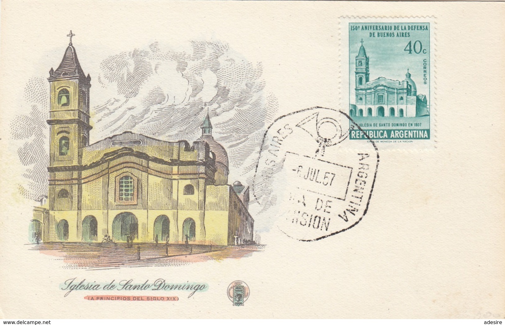 ARGENTINIEN 1957 - Sondermarke Auf Bildpostkarte Mit Sonderstempel - Briefe U. Dokumente