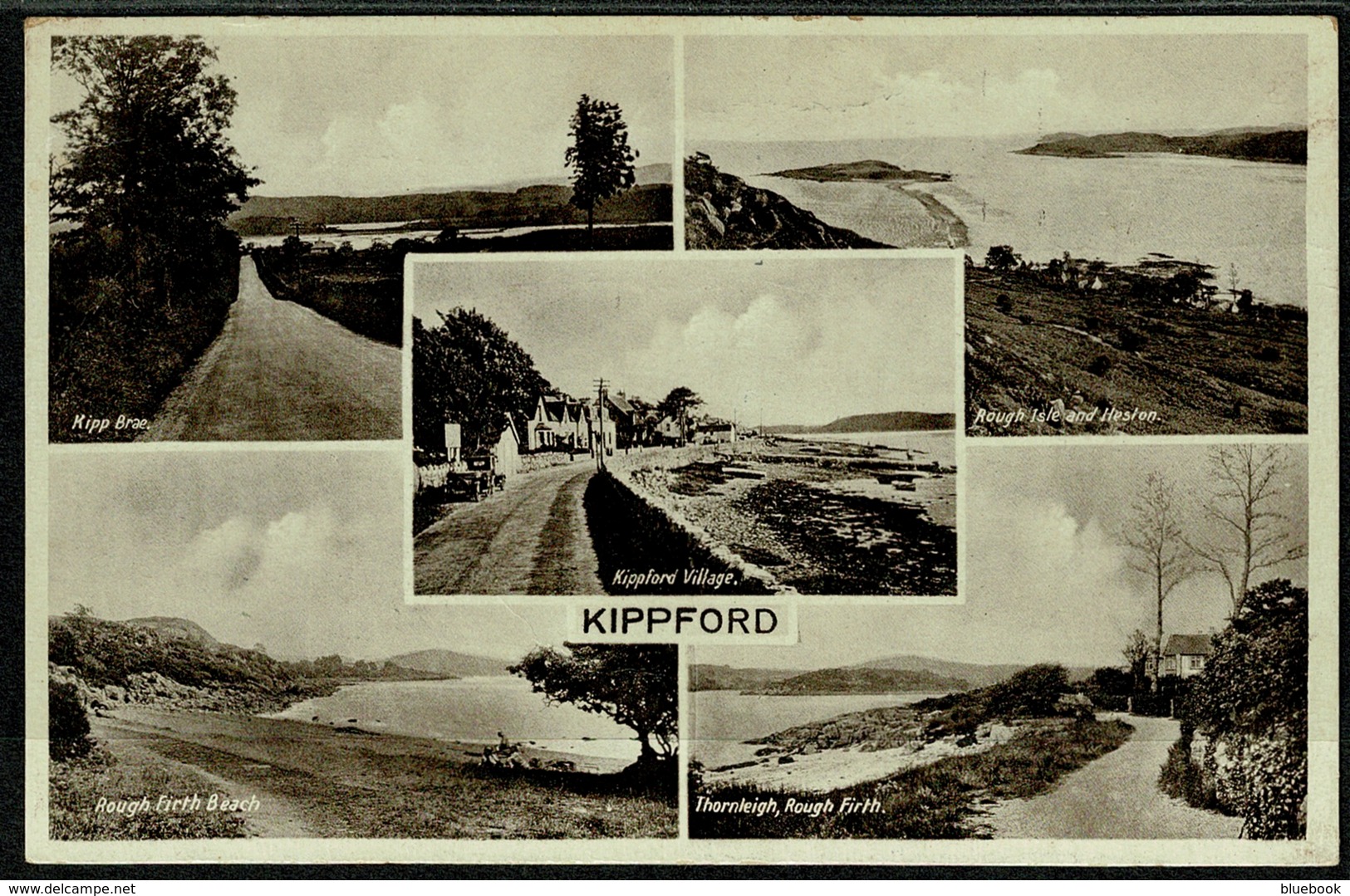 Ref 1286 - Early Multiple View Postcard - Kippford Village Kirkcudbrightshire Scotland - Kirkcudbrightshire