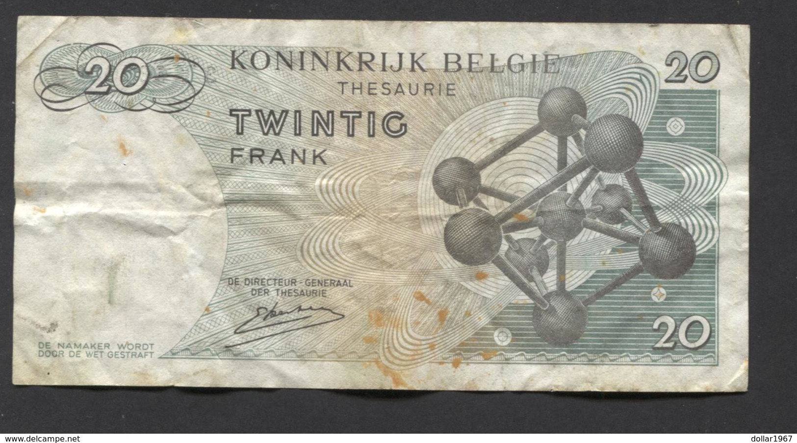 België Belgique Belgium 15 06 1964 -  20 Francs Atomium Baudouin. 3 Y  6346899 - 20 Francs